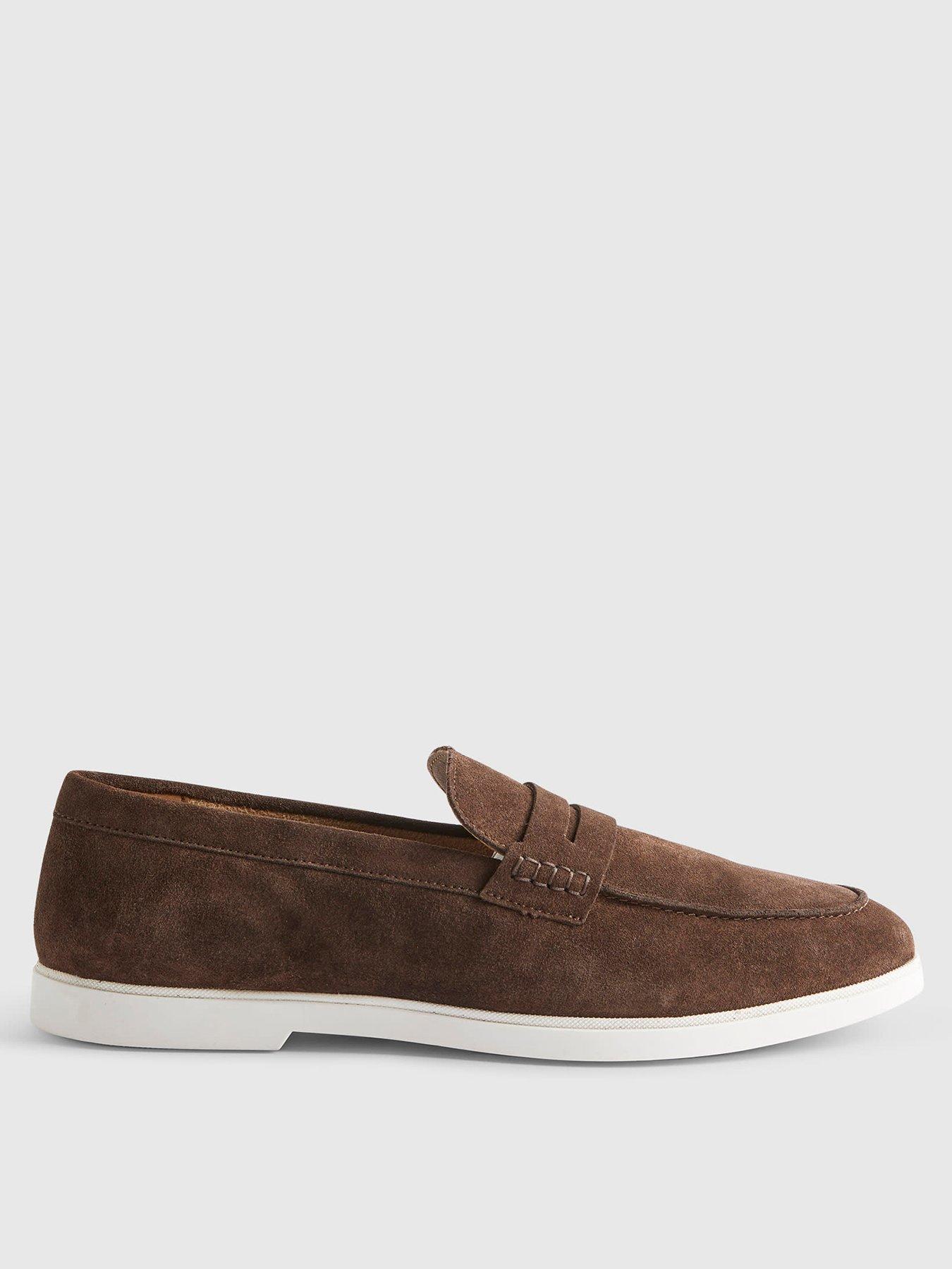 Image 1 of 4 of River Island Suede Loafers - Brown