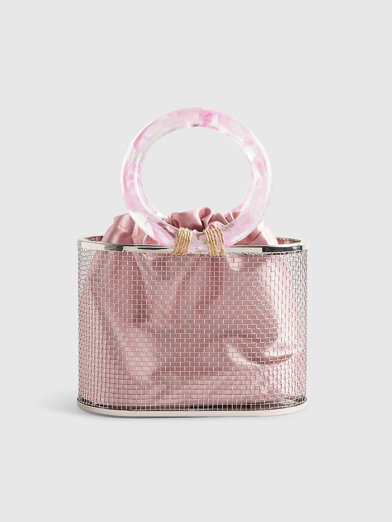 Image 2 of 4 of River Island Flower Cage Bag - Pink