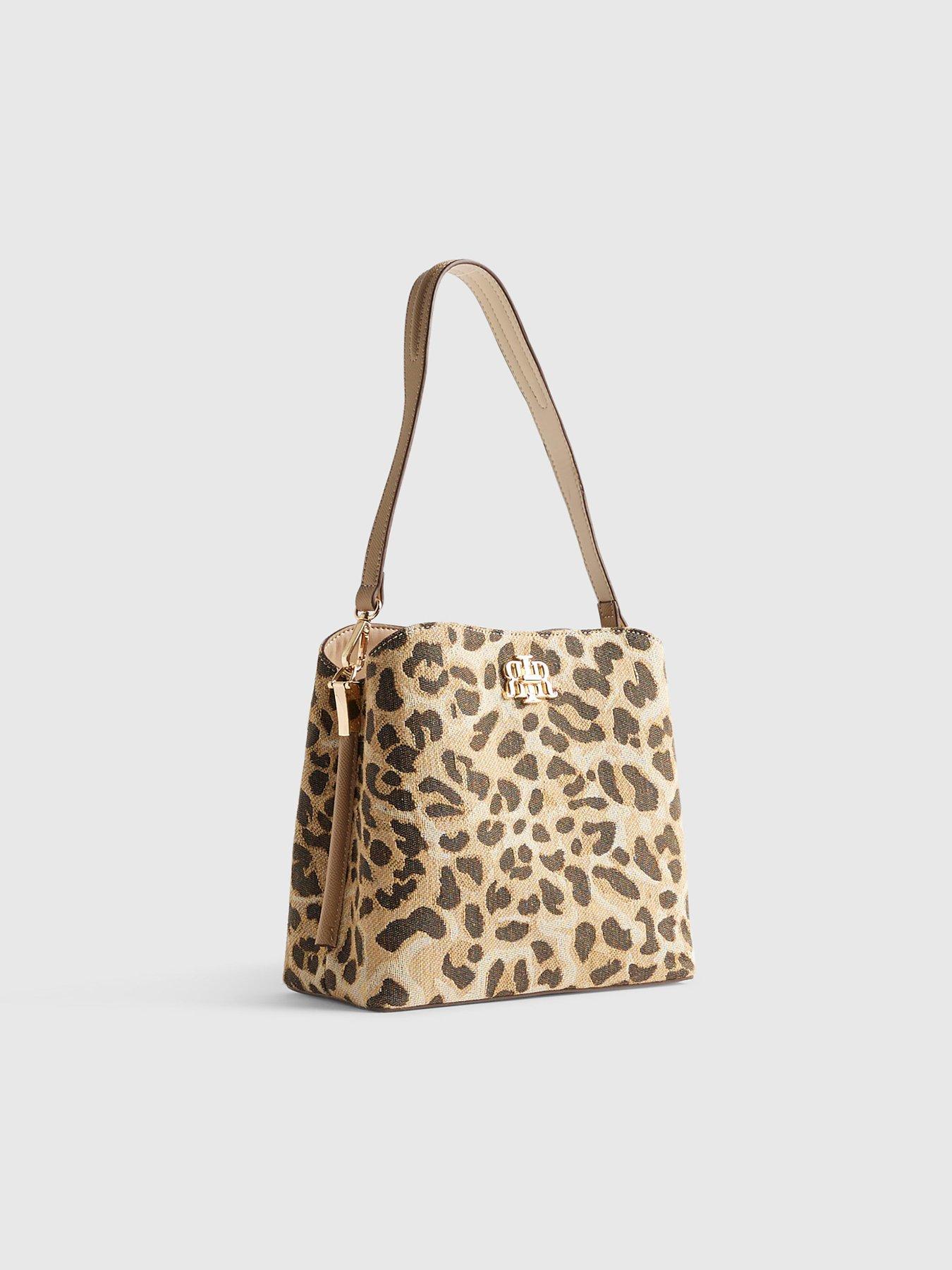 Image 5 of 5 of River Island Leopard Jacquard Bucket Bag - Beige