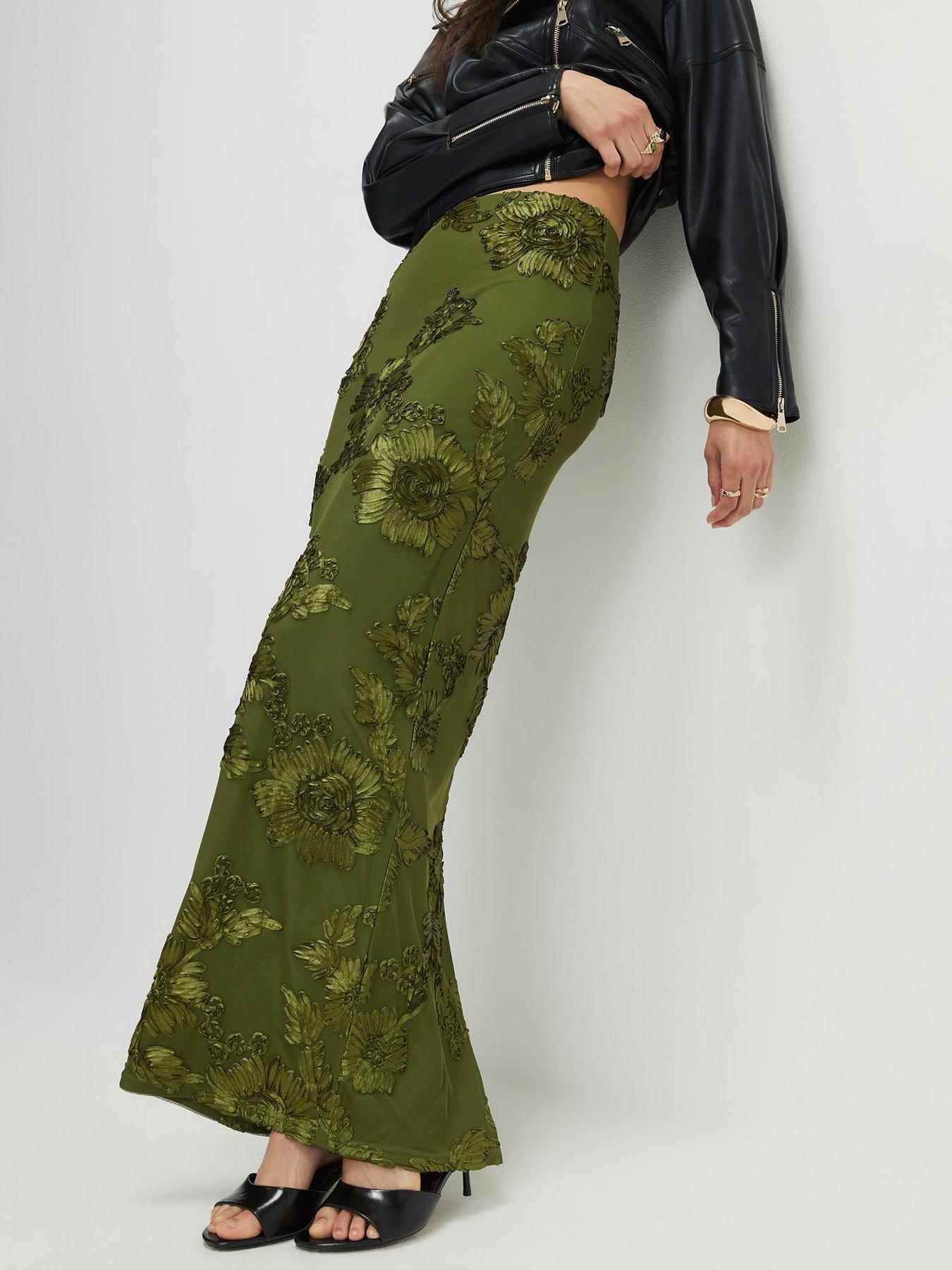 River Island Cornelli Maxi Skirt - Khaki