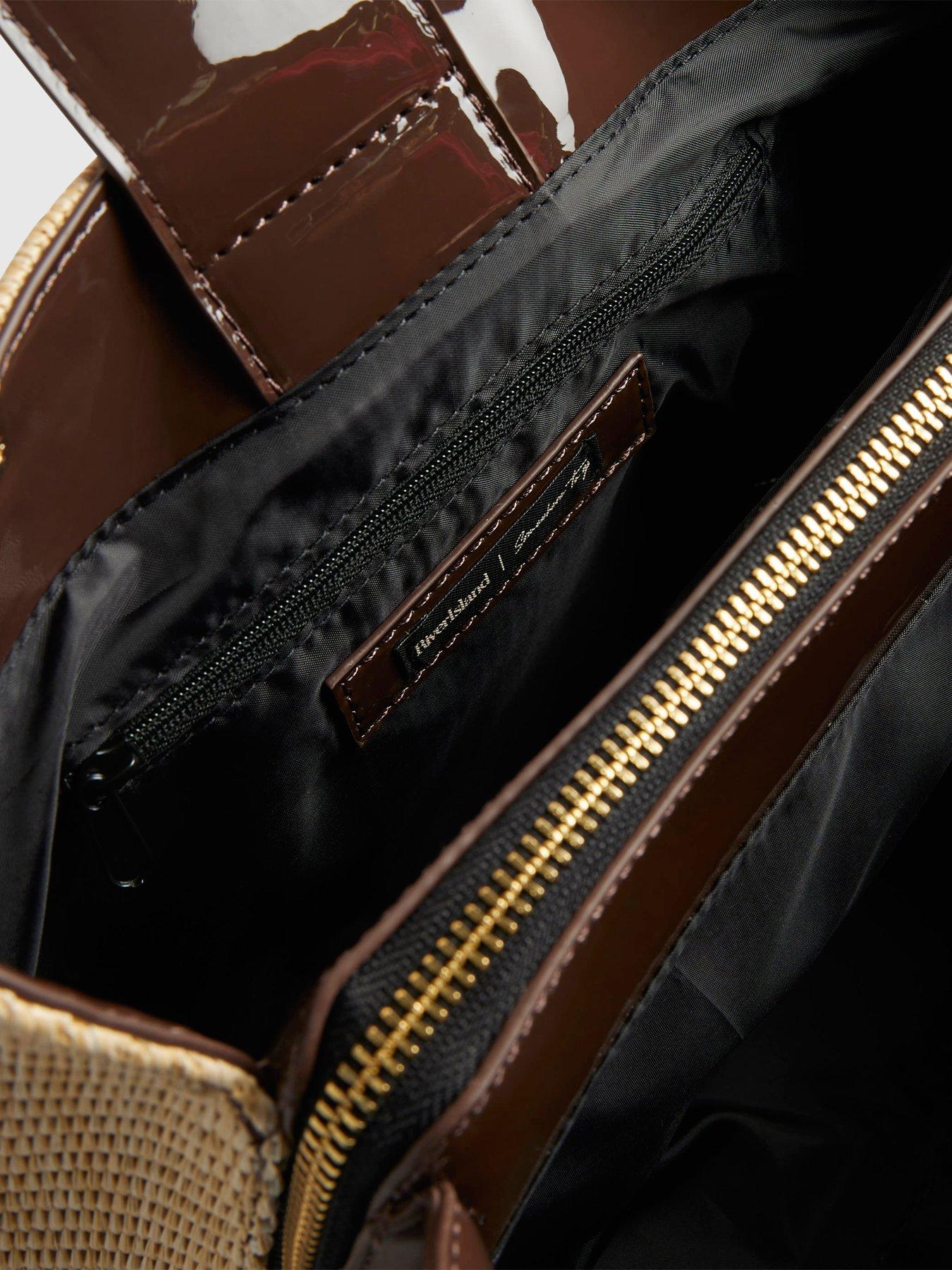 Image 5 of 5 of River Island Raffia Chain Handle Shoulder Bag - Beige