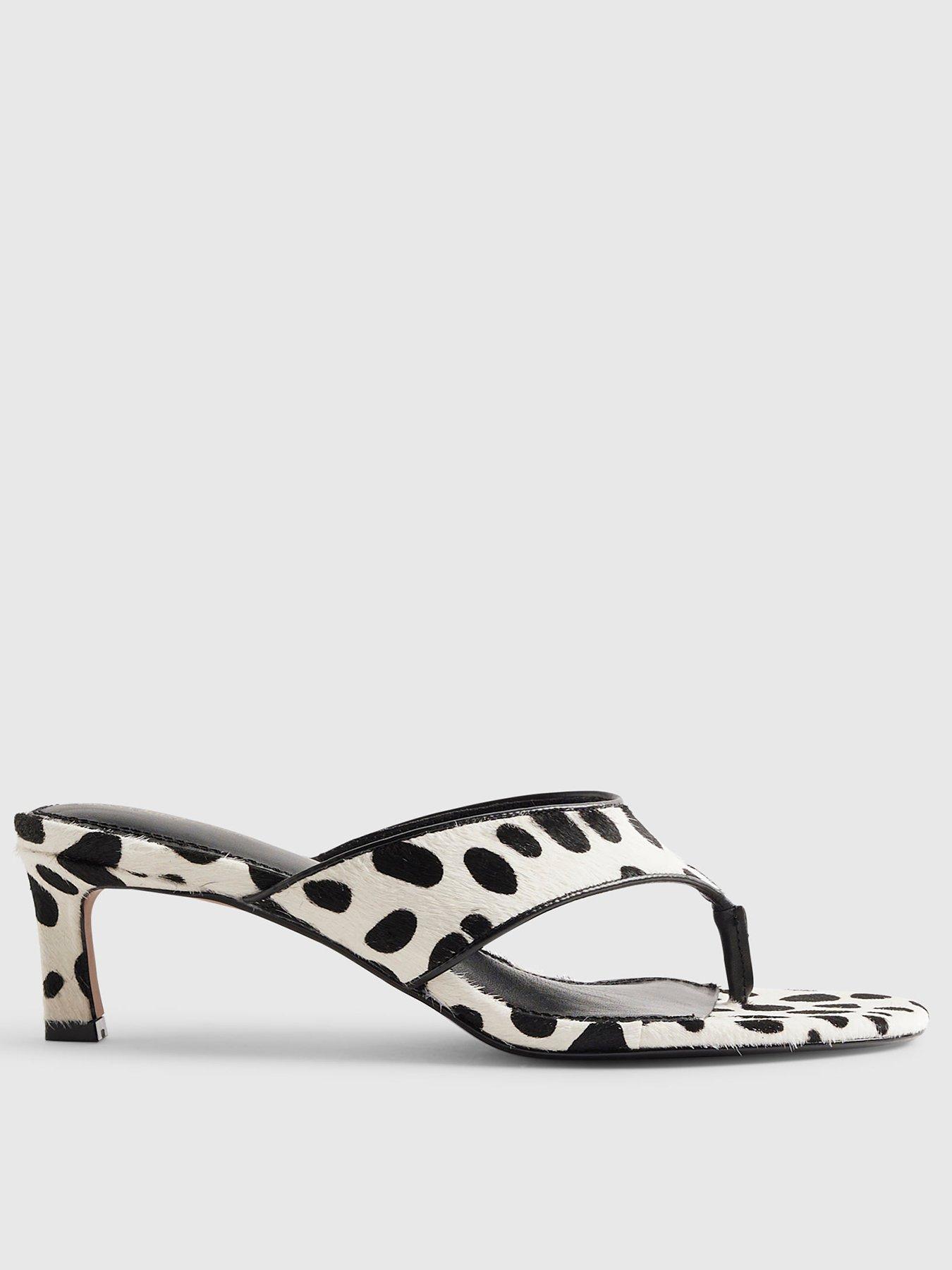 Image 1 of 5 of River Island Spot Print Toe Thong Mule Sandals