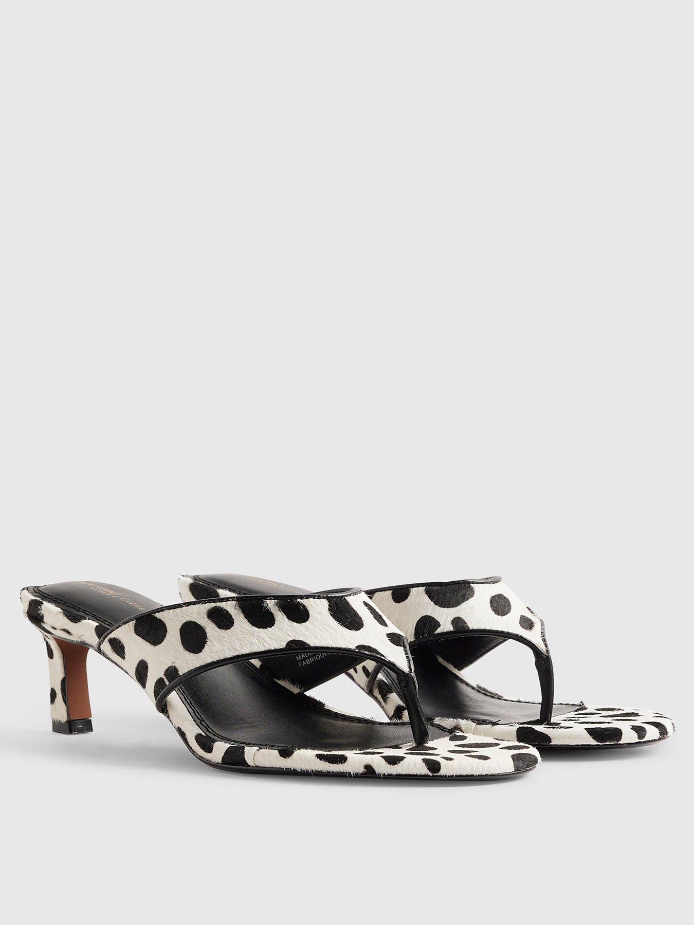 Image 2 of 5 of River Island Spot Print Toe Thong Mule Sandals