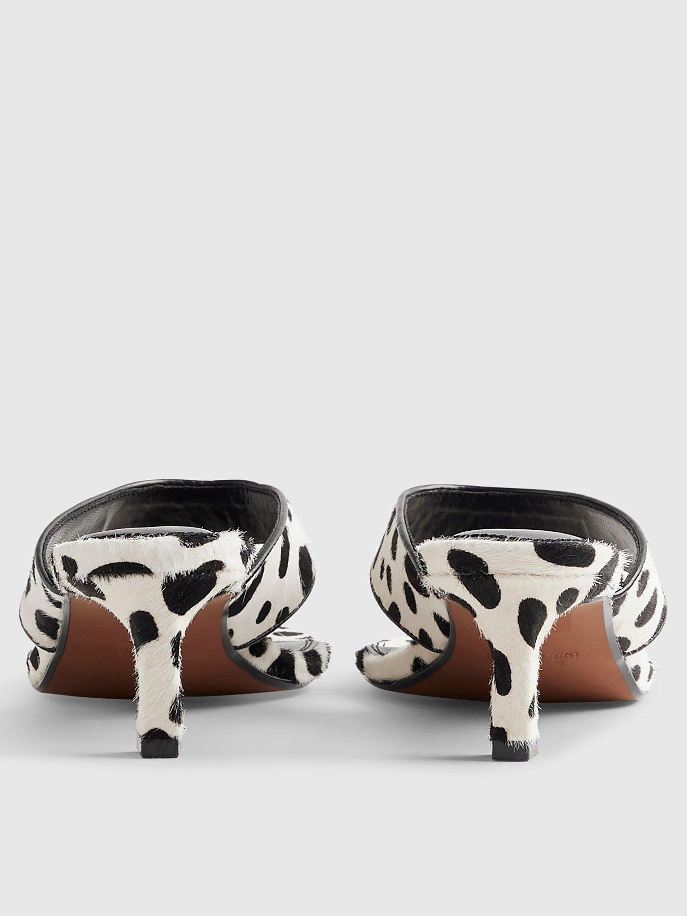 Image 3 of 5 of River Island Spot Print Toe Thong Mule Sandals