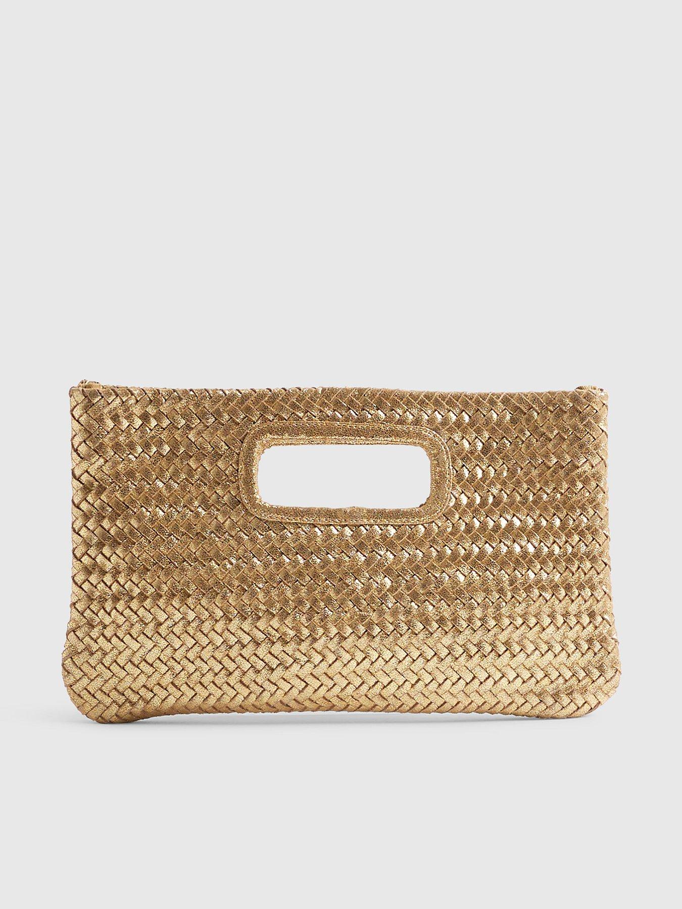 River Island Woven Leather Clutch Bag