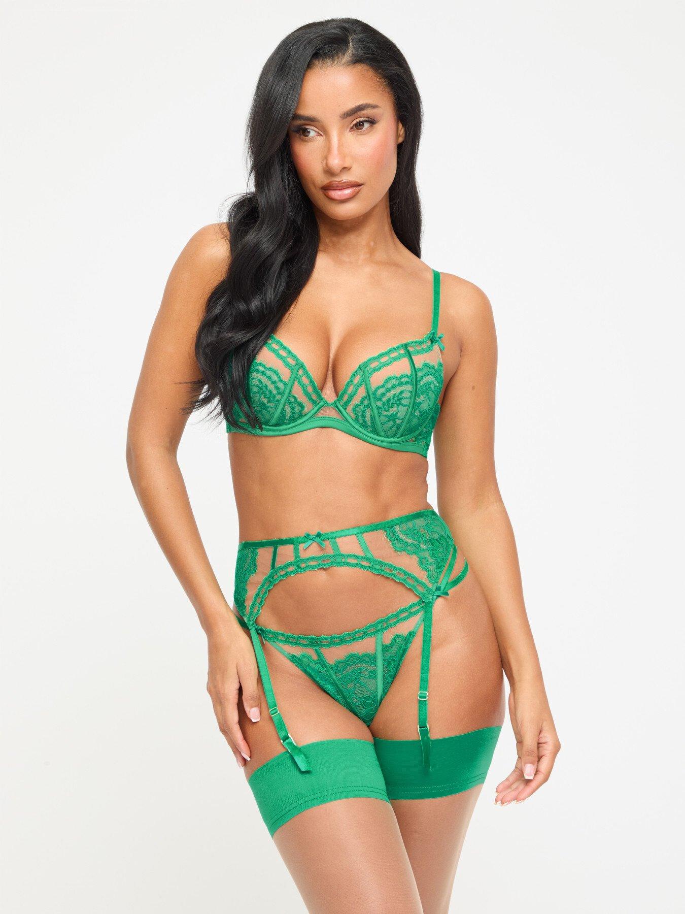 Image 1 of 4 of Ann Summers Caged Lace Padded Plunge Bra