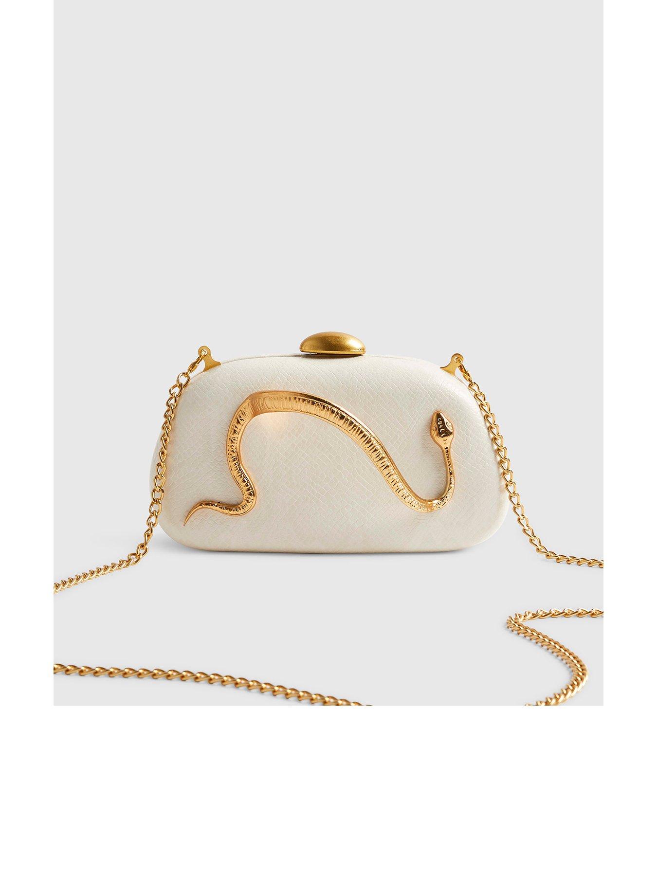 Image 1 of 5 of River Island Snake Clutch Bag