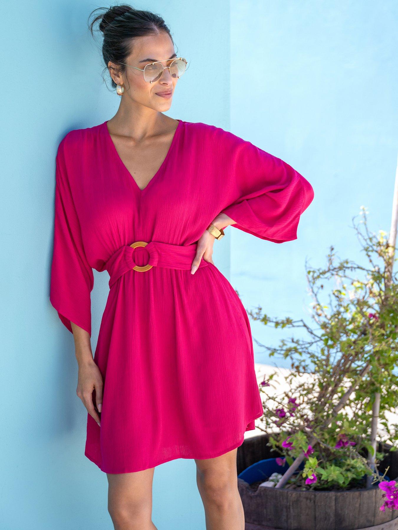 Pour Moi Crinkle O-Ring Woven Beach Kaftan