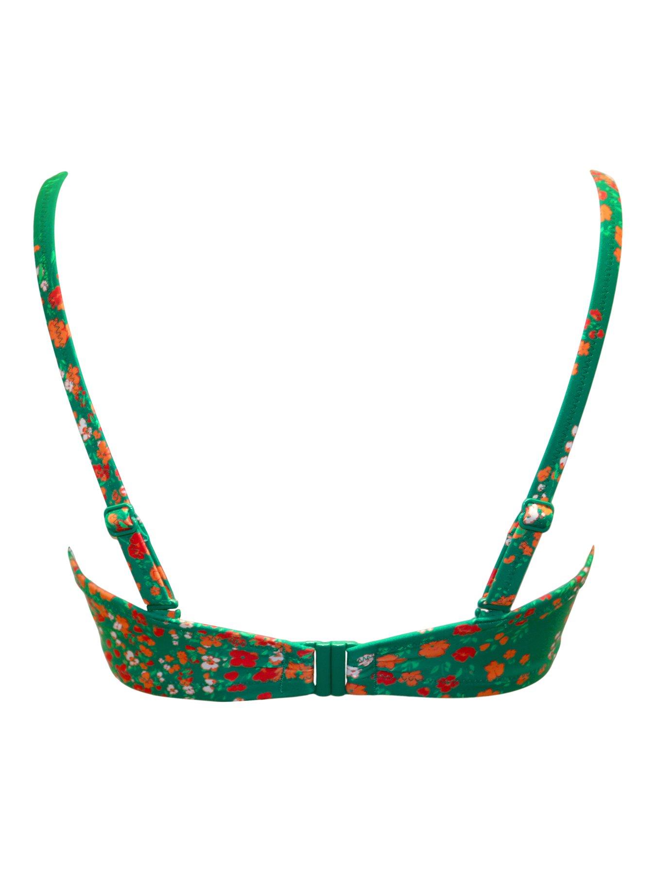 Image 3 of 3 of Pour Moi Rosa Cove Padded Underwired Convertible Bikini Top - Green Ditsy&nbsp;