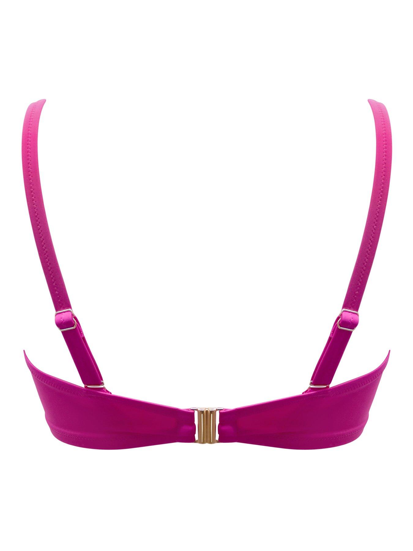 Image 3 of 3 of Pour Moi Madrid Underwired Padded Bikini Top - Pink&nbsp;