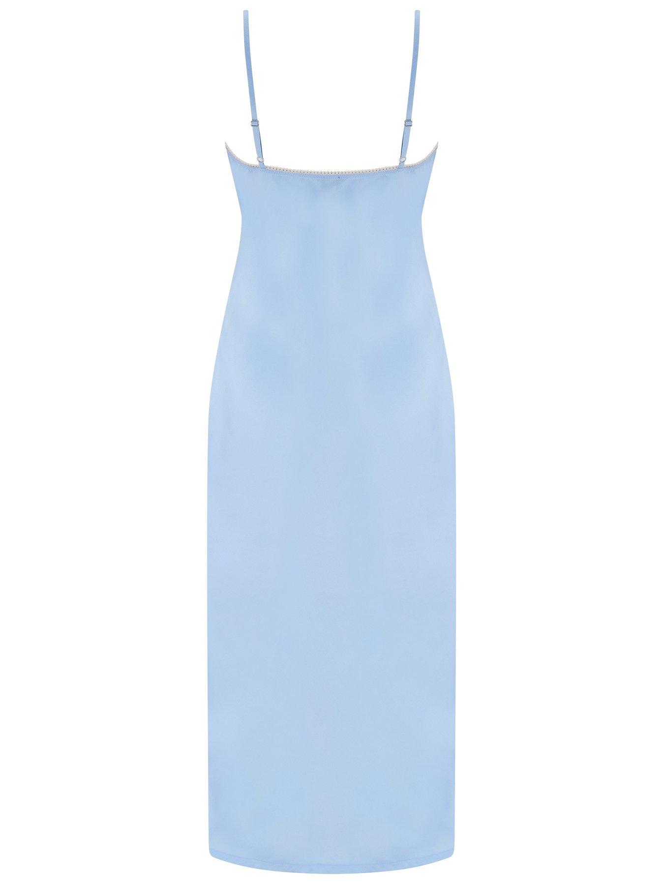 Image 4 of 4 of Pour Moi Dusk Satin and Lace Midi Chemise