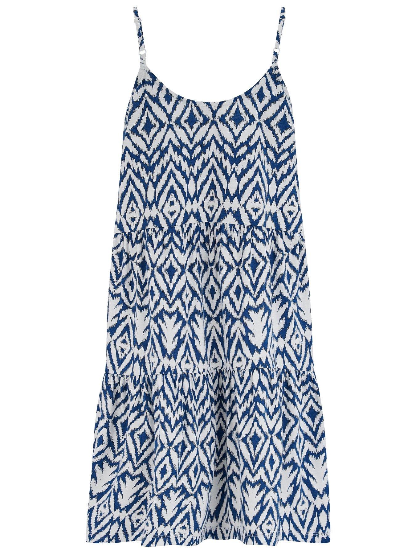 Pour Moi Lola Strappy Tiered Cotton Slub Jersey Beach Dress | Very