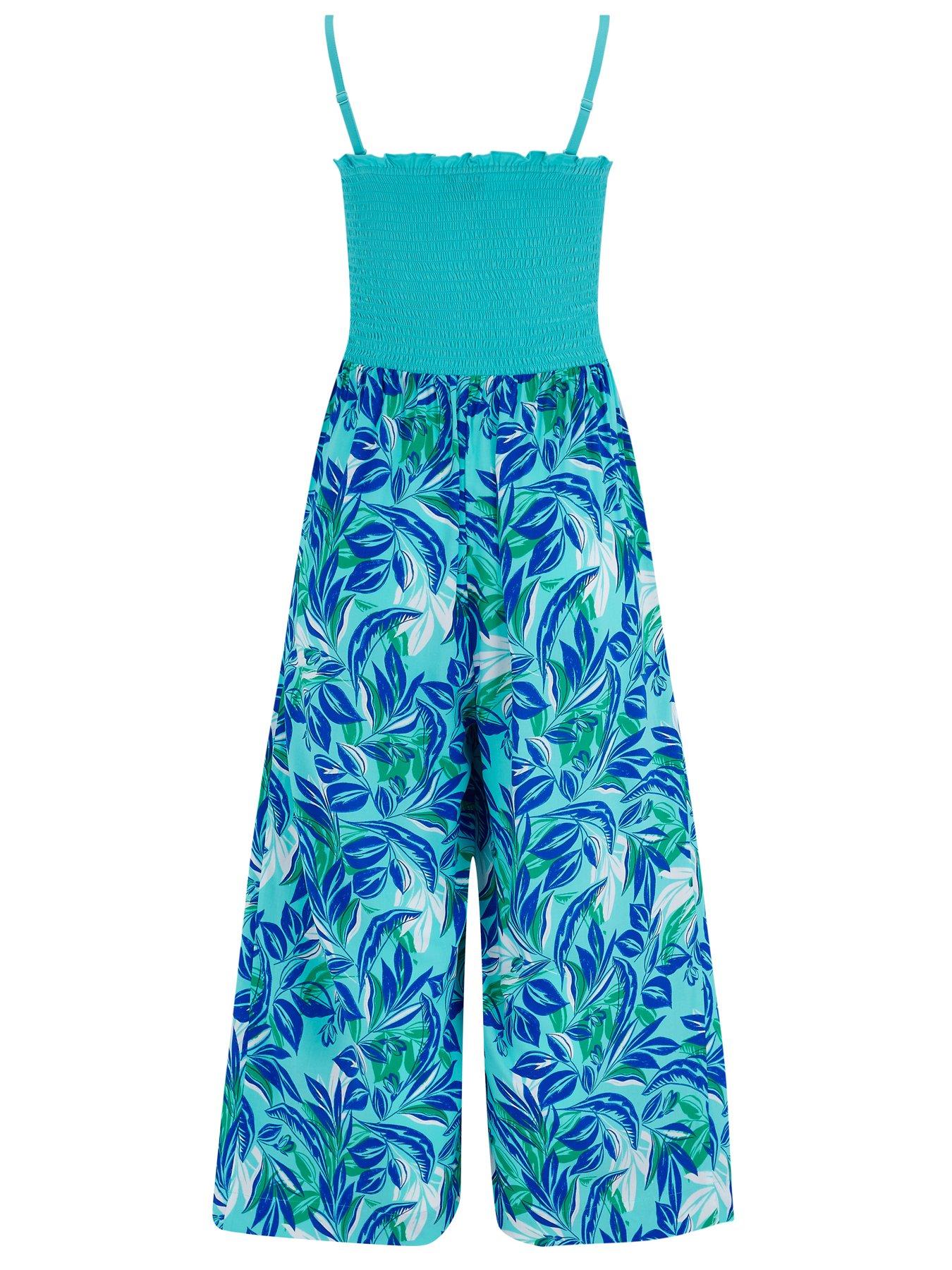 Pour Moi Anna Strapless Shirred Bodice Crop Leg Beach Jumpsuit | Very