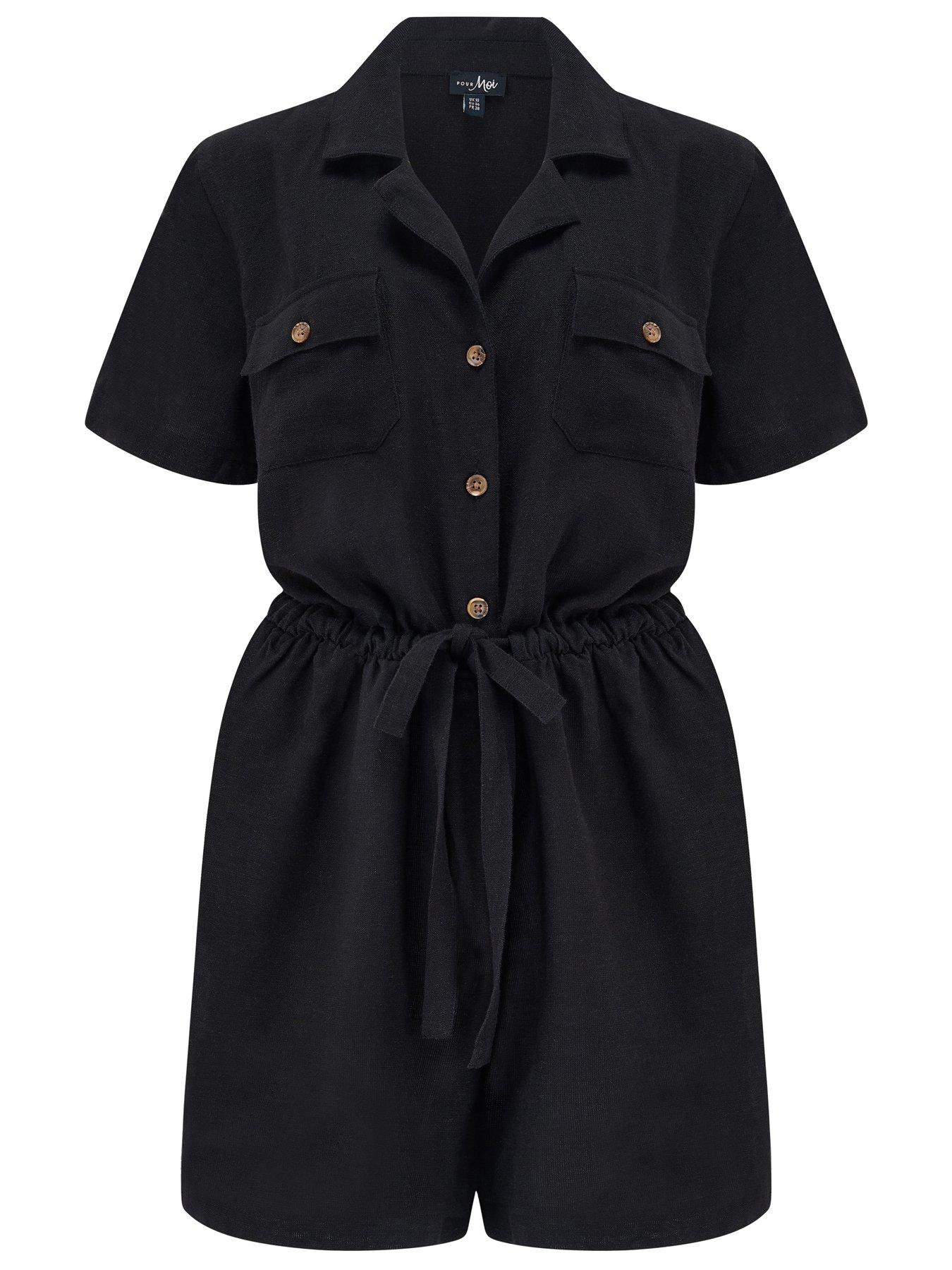 Image 3 of 4 of Pour Moi Paige Textured Woven Utility Playsuit