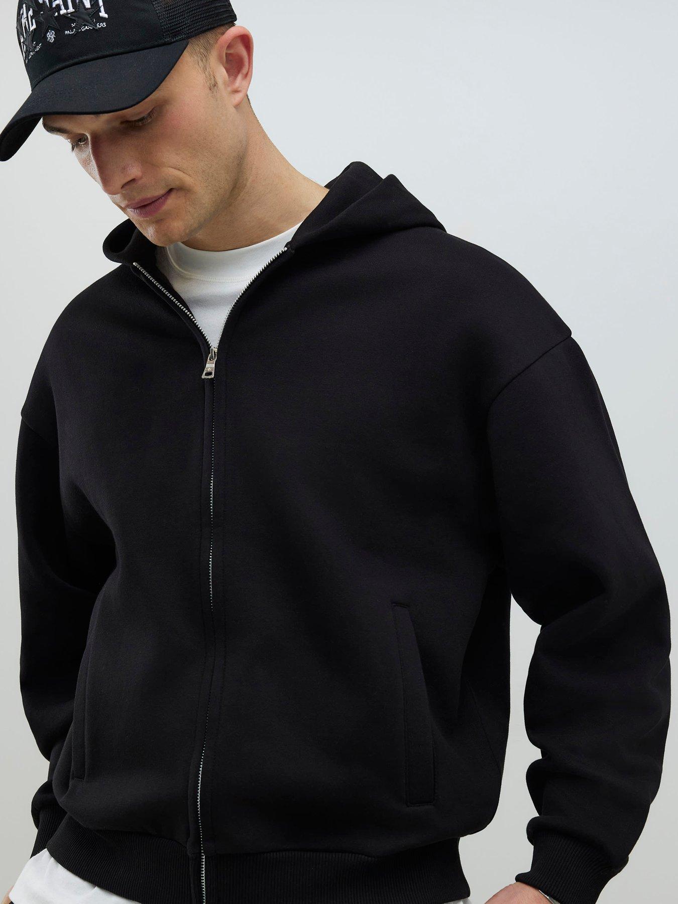 River Island Oversized Fit Zip Through Hoodie