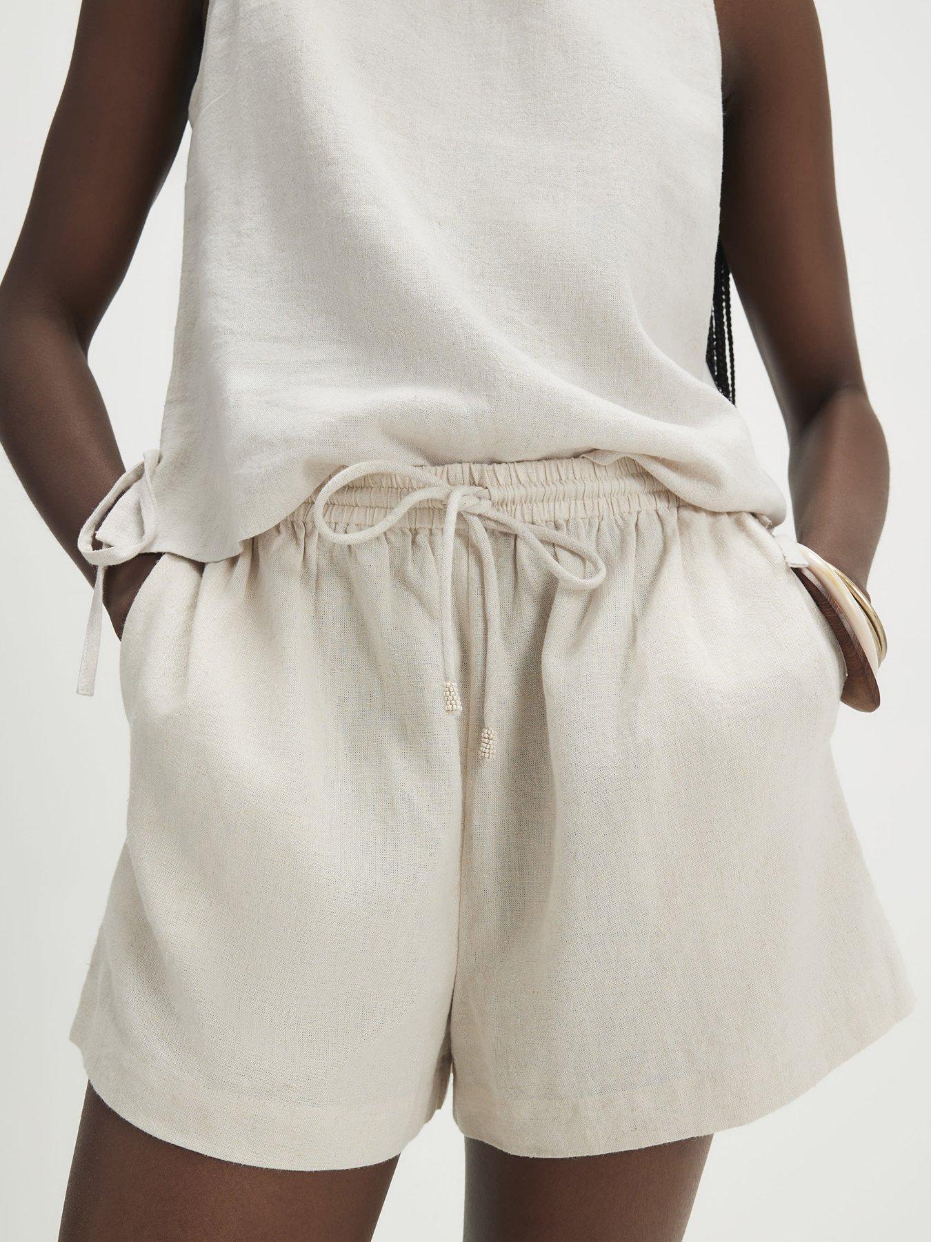 River Island Cream Linen Blend Shorts Multi Pack