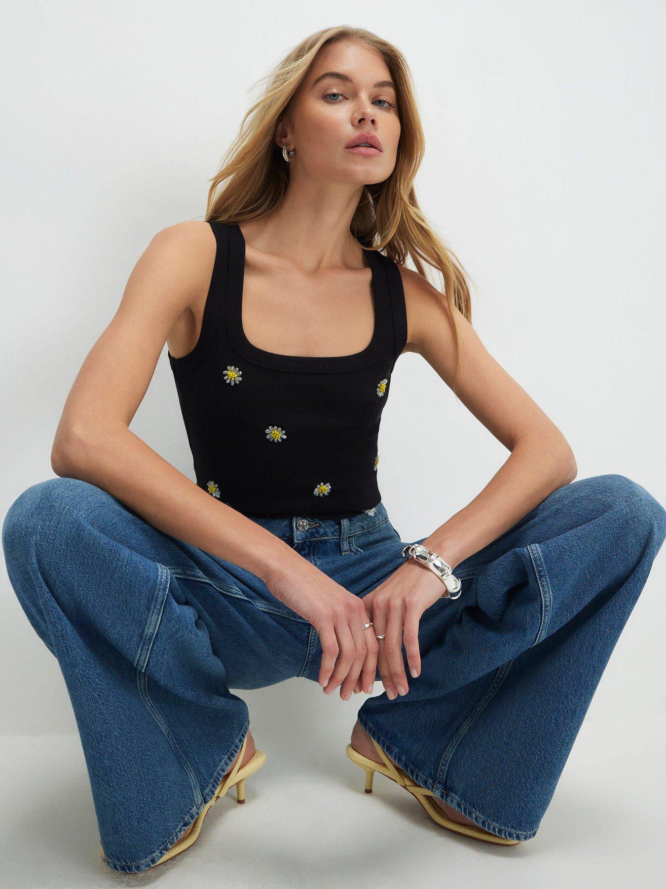 River Island Daisy Embellished Tank Top | Very