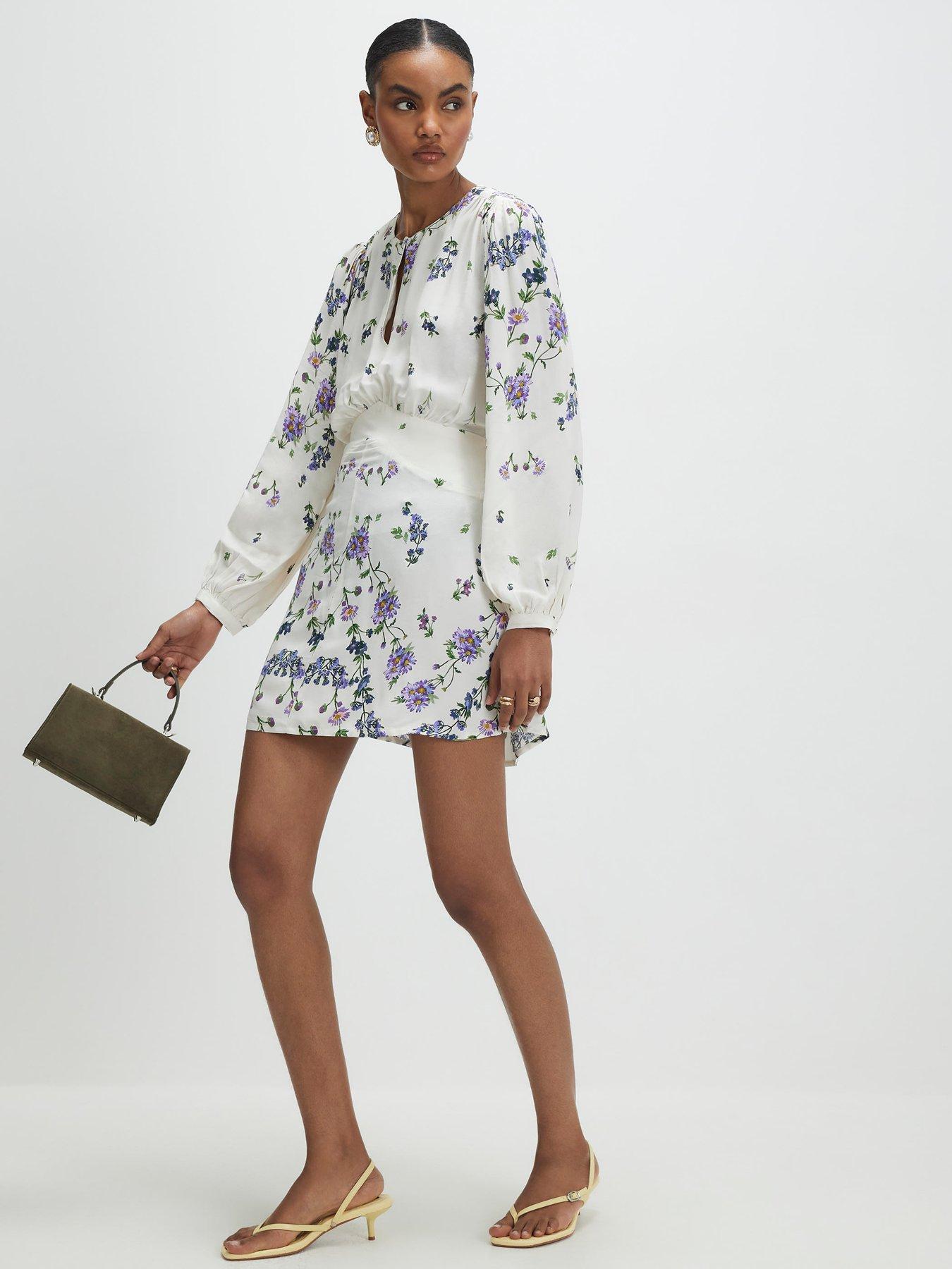 River Island Long Sleeve Floral Mini Dress