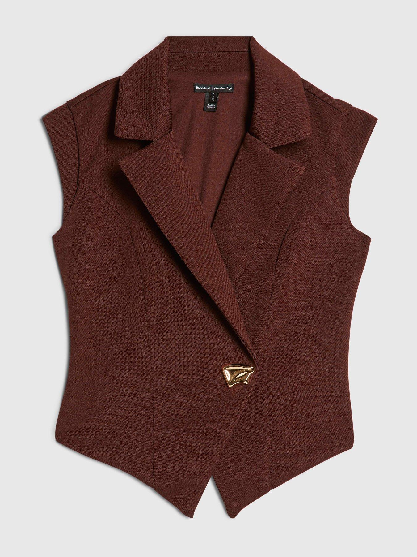 River Island Petite Cap Sleeve Twill Waistcoat