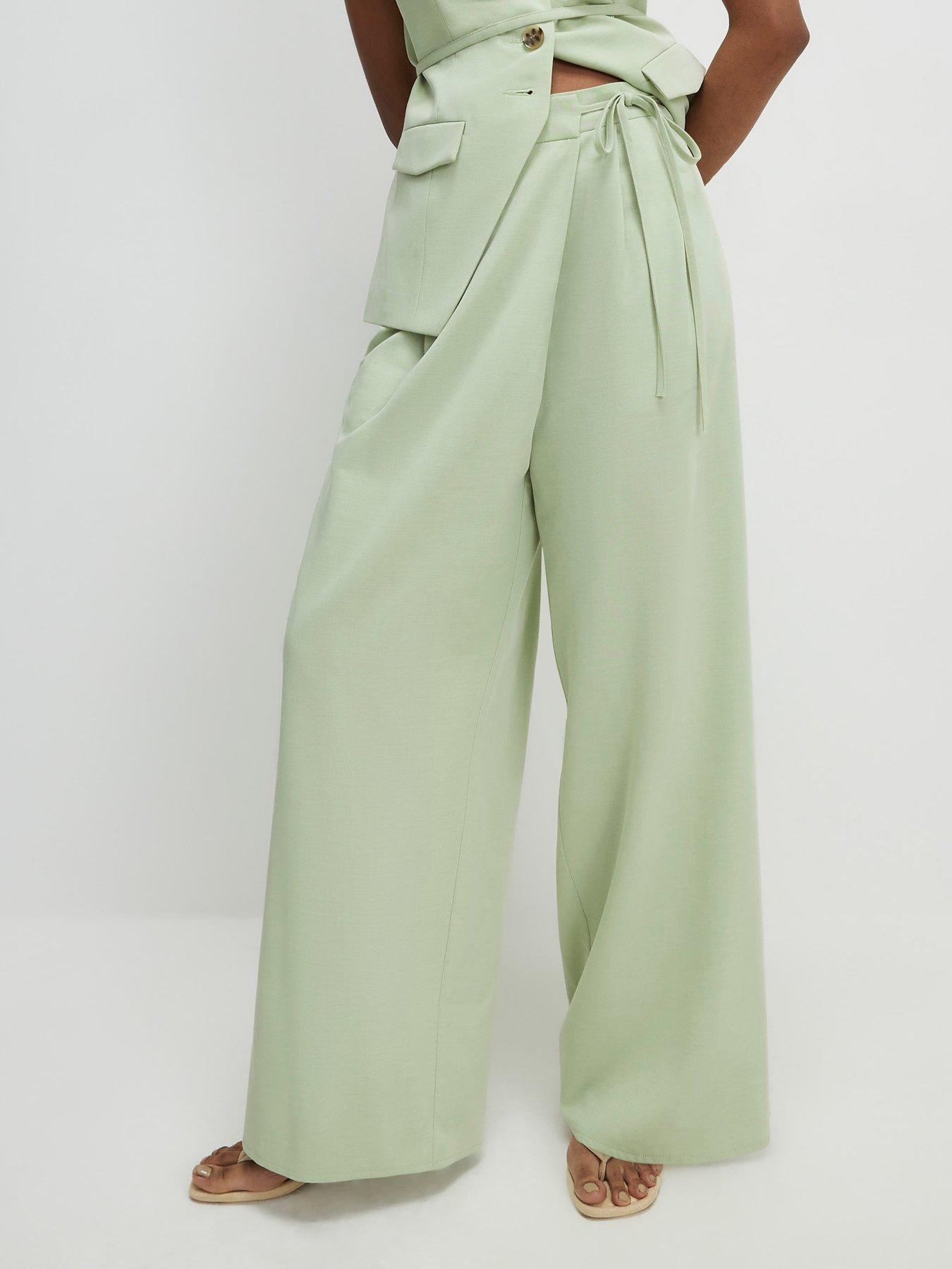 River Island Wrap Detail Wide Leg Trousers