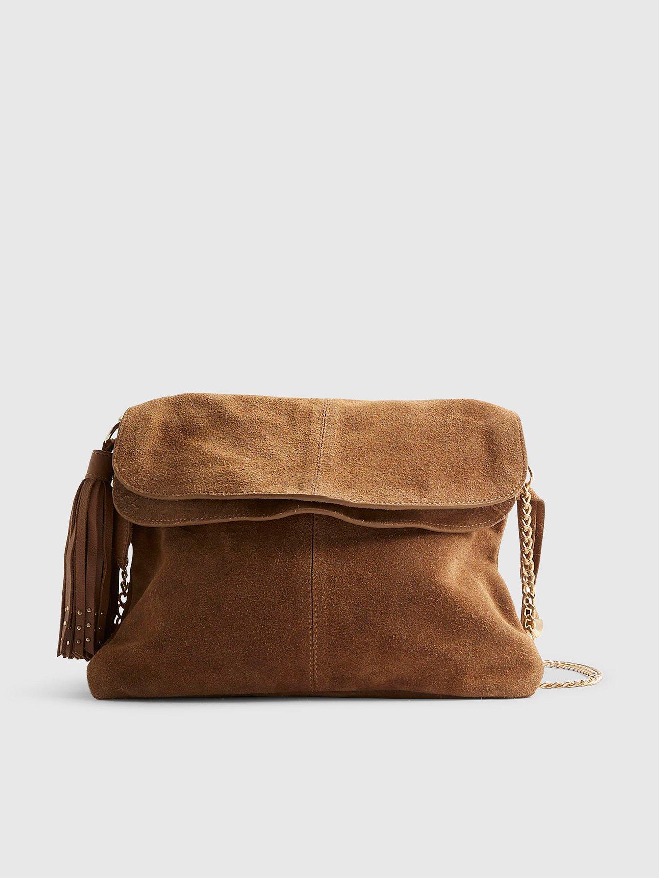 River Island Suede Tassel Chain Shoulder Bag