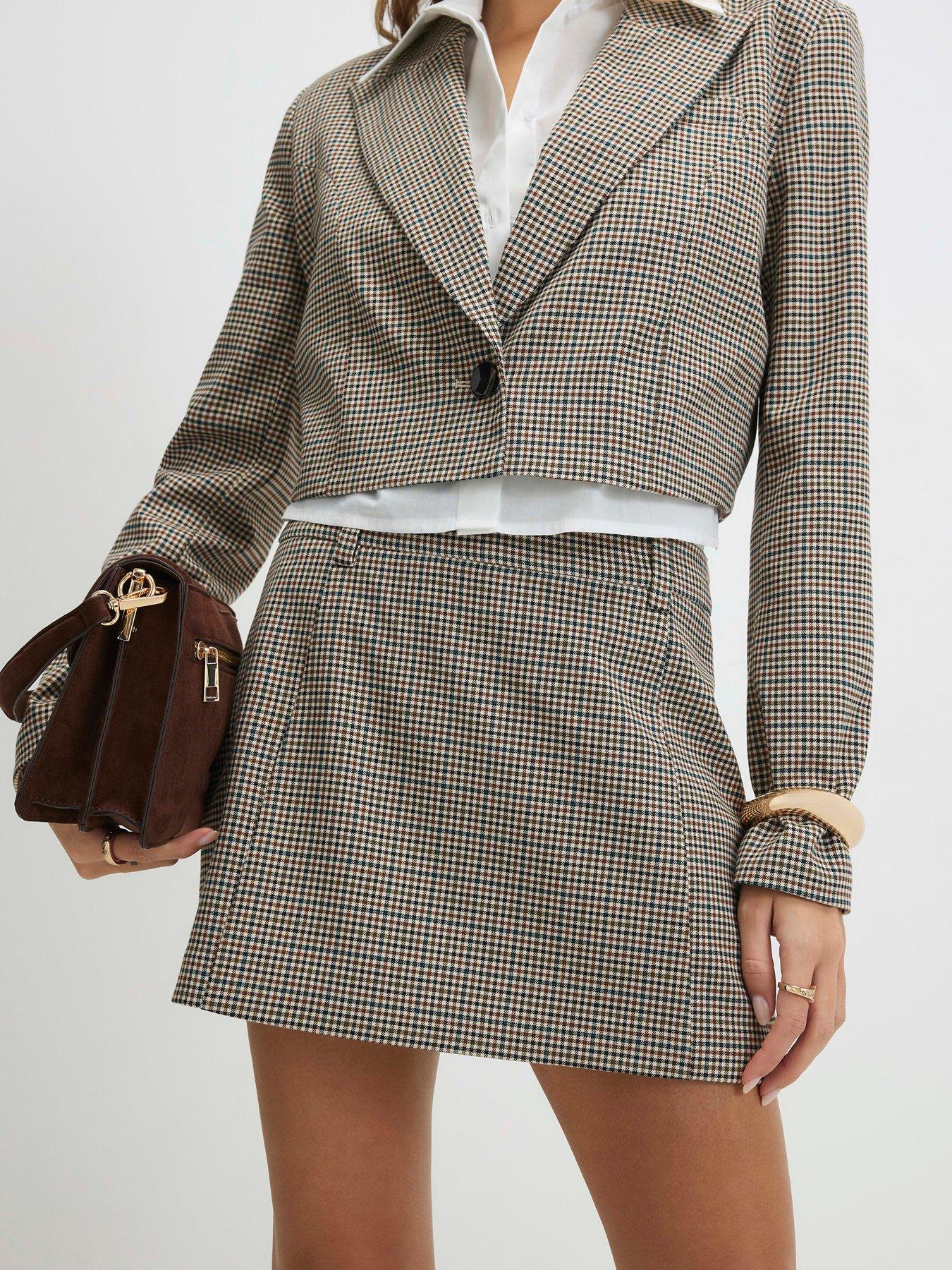 River Island Check Hybrid Tailored Skort