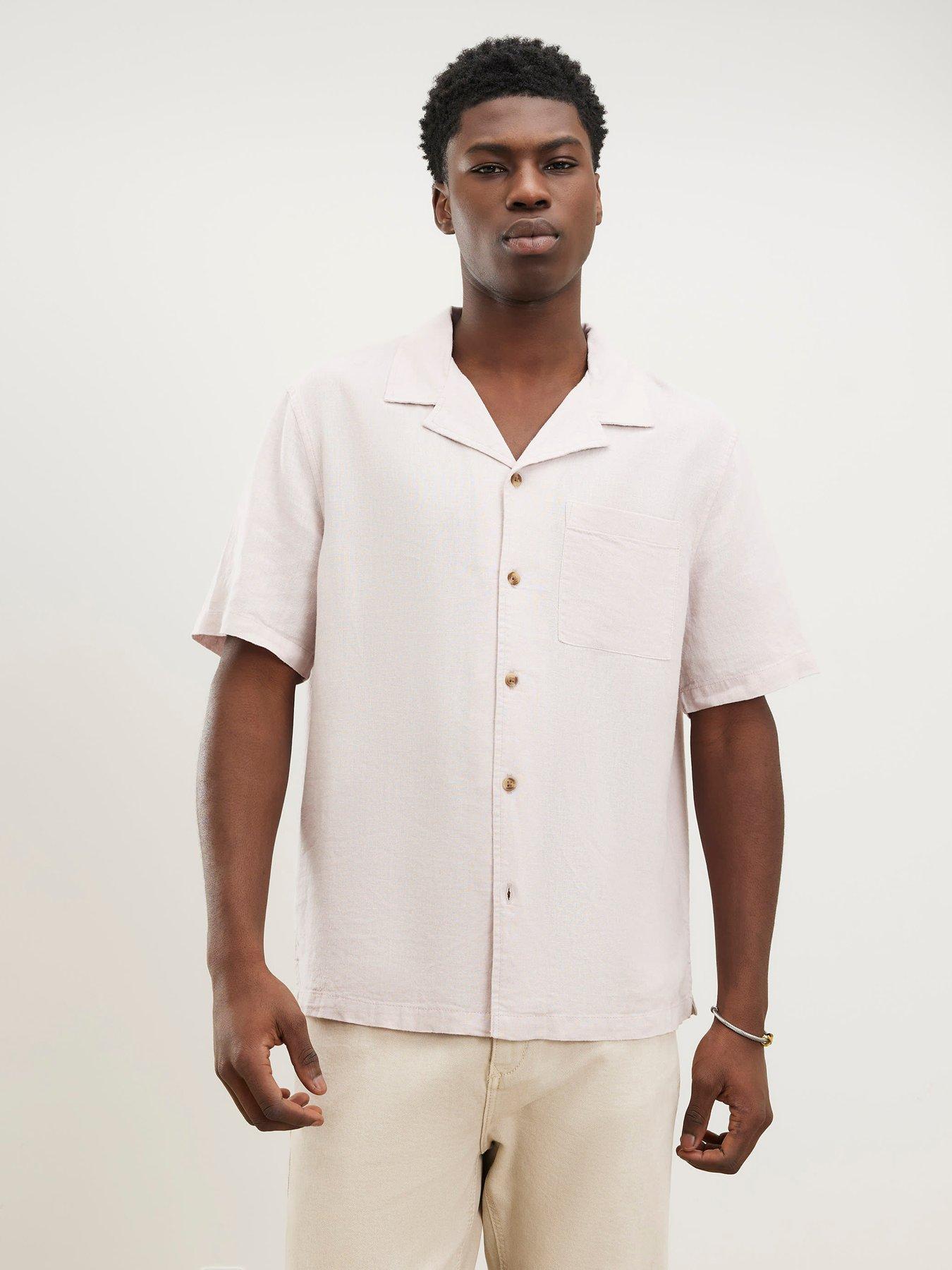 River Island Regular Fit Linen Blend Shirt - Pink