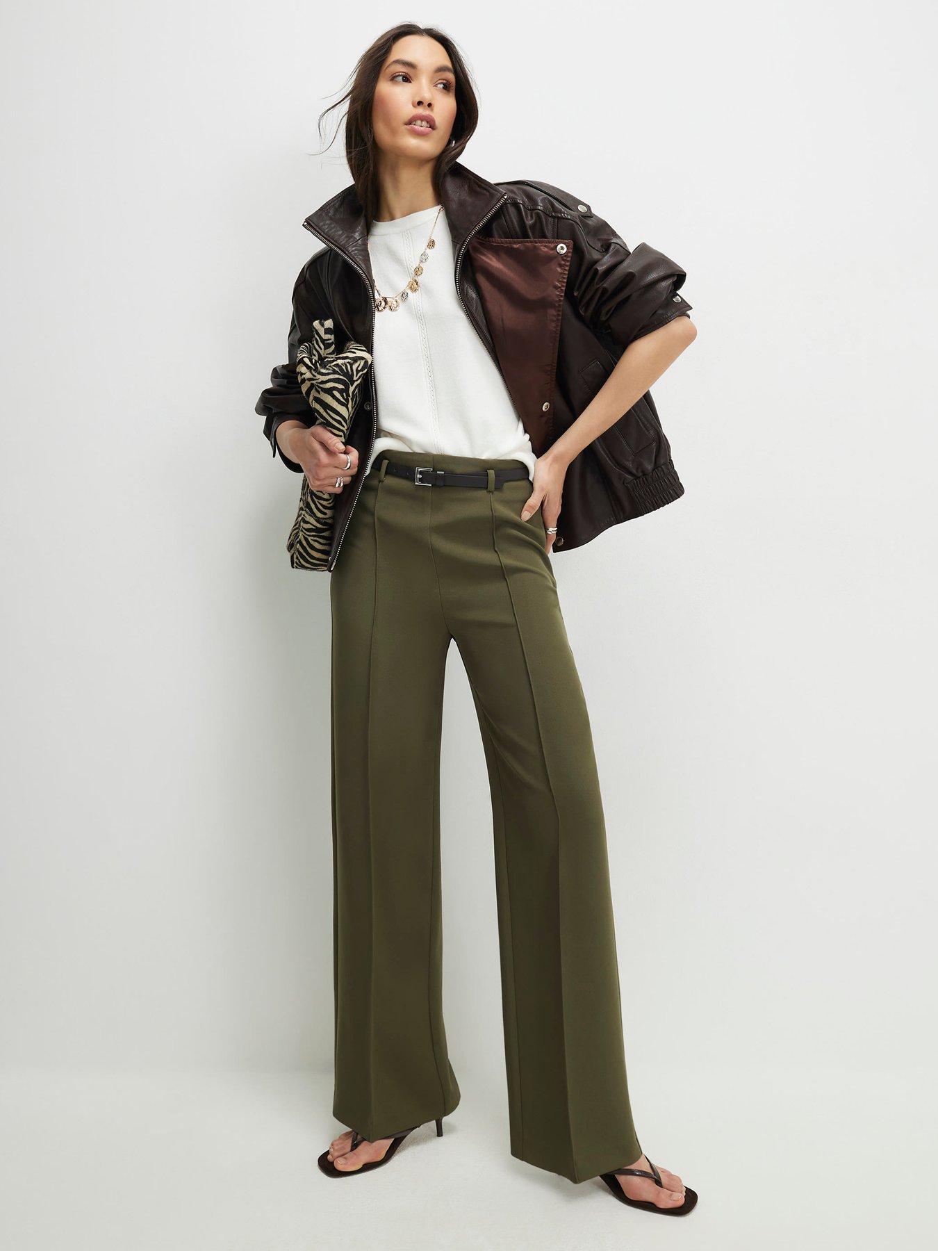 River Island Belted Straight Leg Trousers