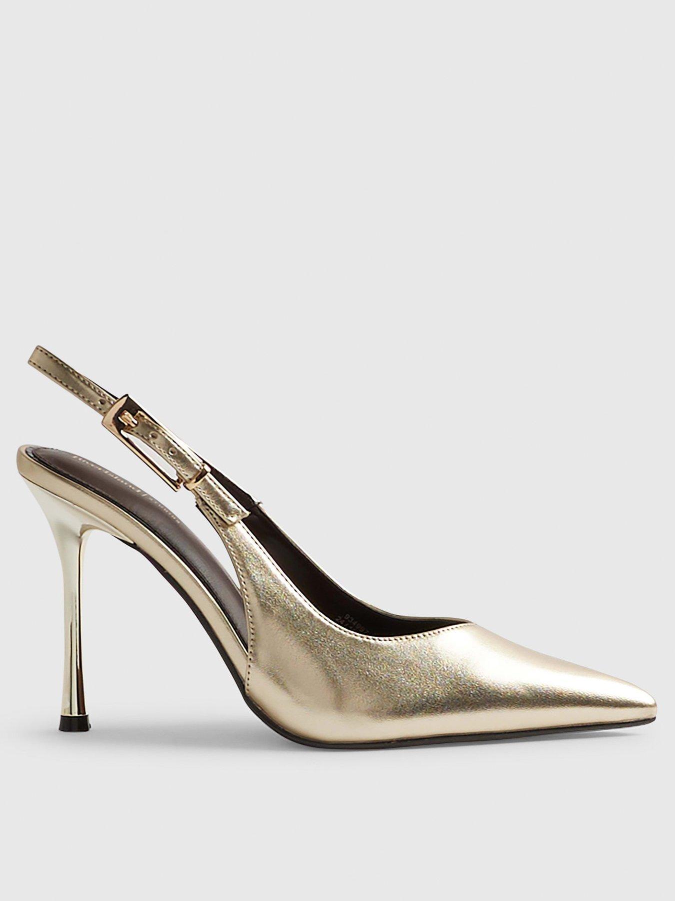 River Island Buckle Sling Back Court Heels