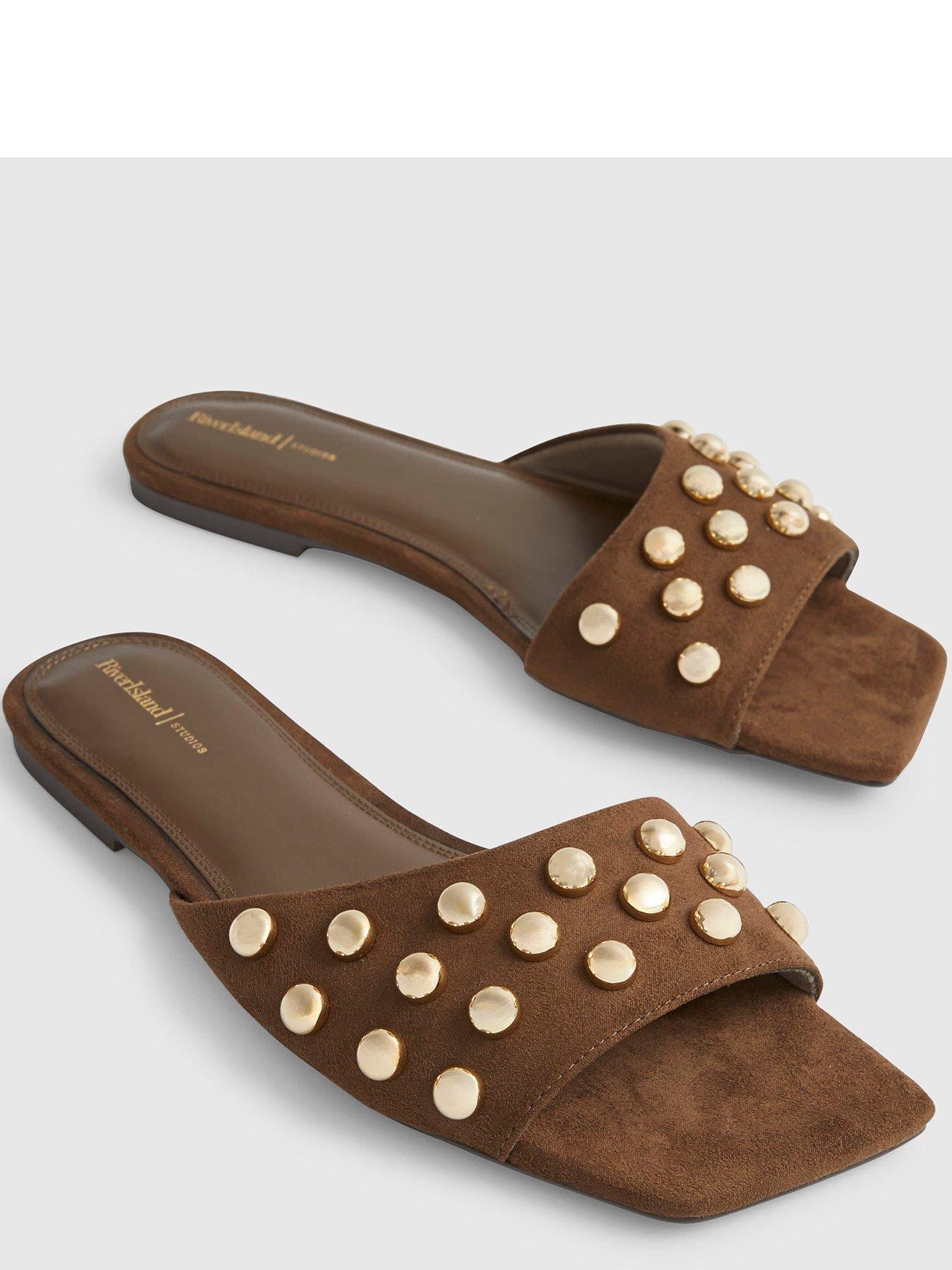 Image 4 of 4 of River Island Stud Flat Sandals