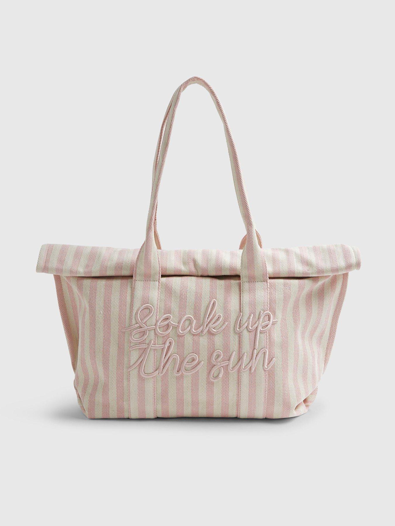 River Island Striped Soak Up The Sun Roll Top Bag