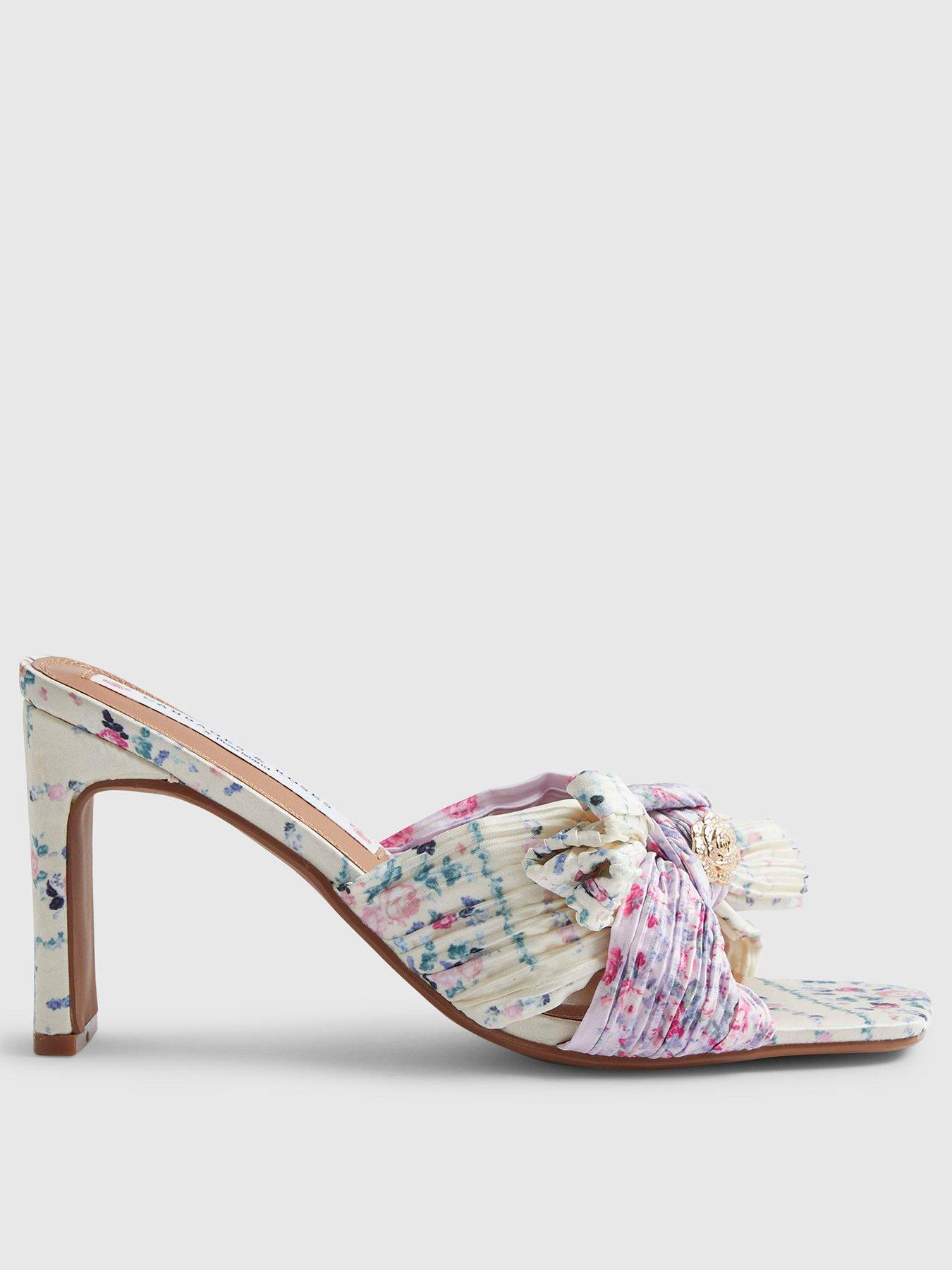 River Island Twist Plisse Heeled Mules