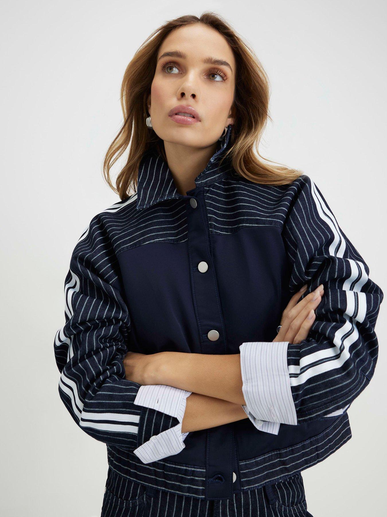River Island Denim Striped Hybrid Jacket