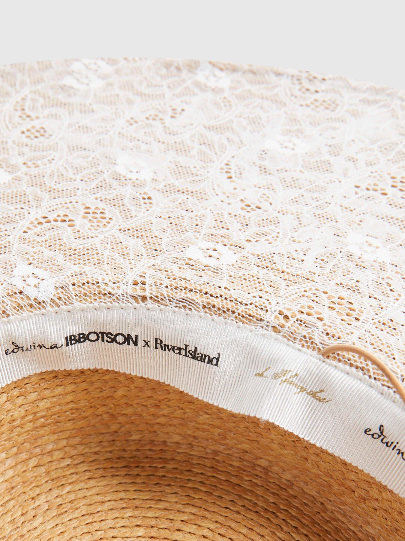 Image 5 of 5 of River Island Premium Amayah Embroidered Boater Hat