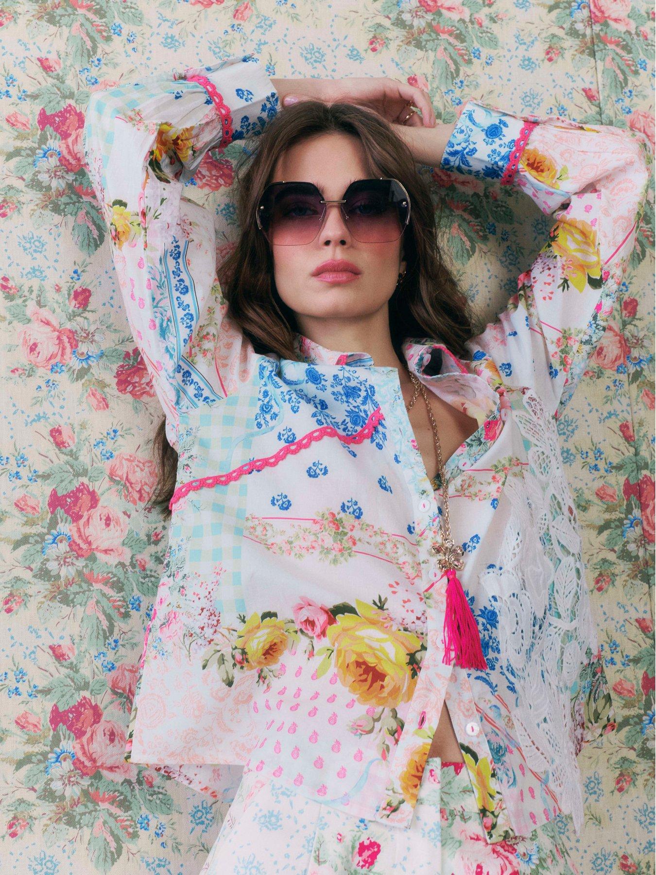 River Island Floral Patchwork Print Cotton Shirt