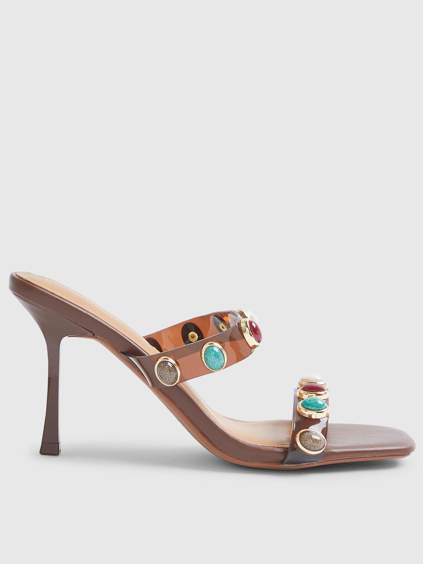 River Island Perspex Gem Heeled Mules