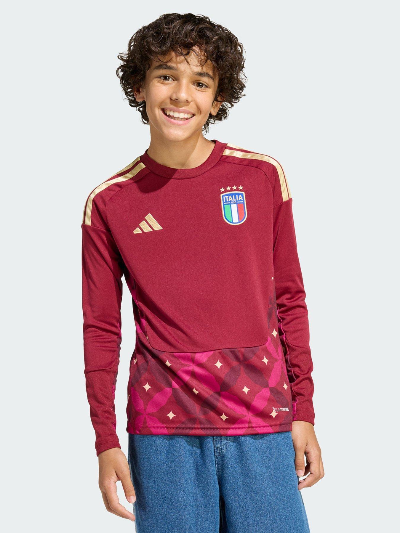 adidas Italy 26 Home Goalkeeper Kids Long Sleeve Jersey