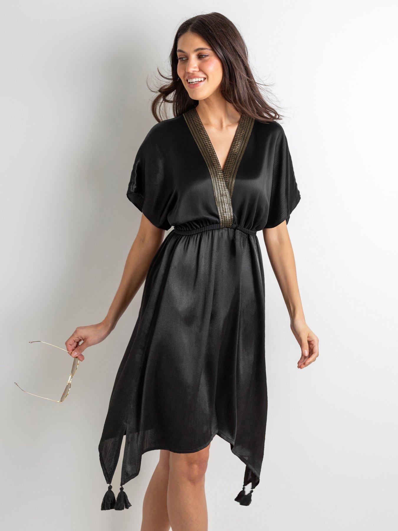 Pour Moi Sequin Placket Kaftan