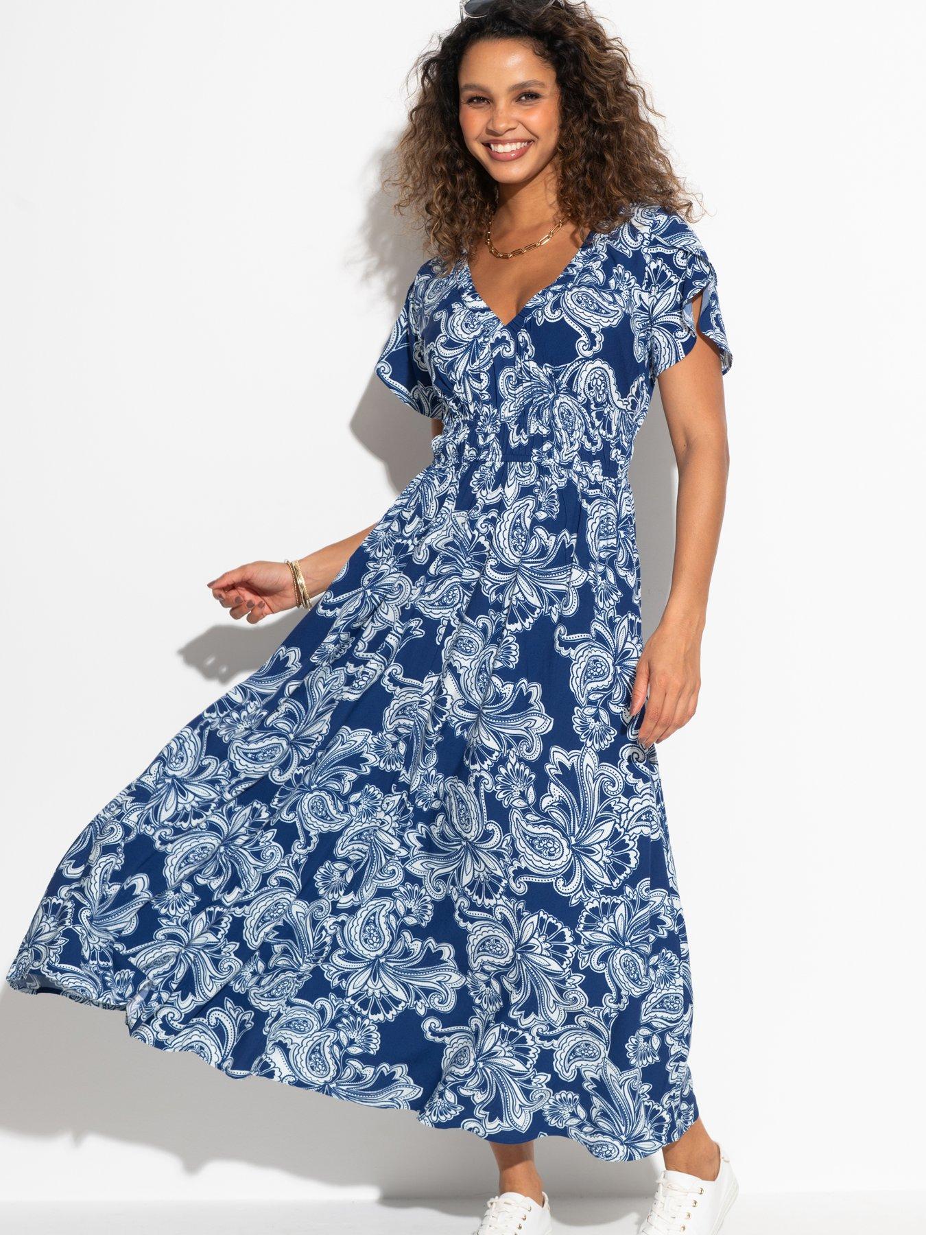Pour Moi Danielle Elasticated Chanel Tiered Midi Dress