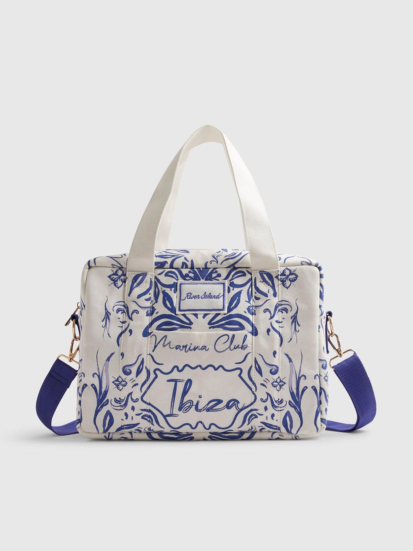 River Island Ibiza Print Holdall Bag - White