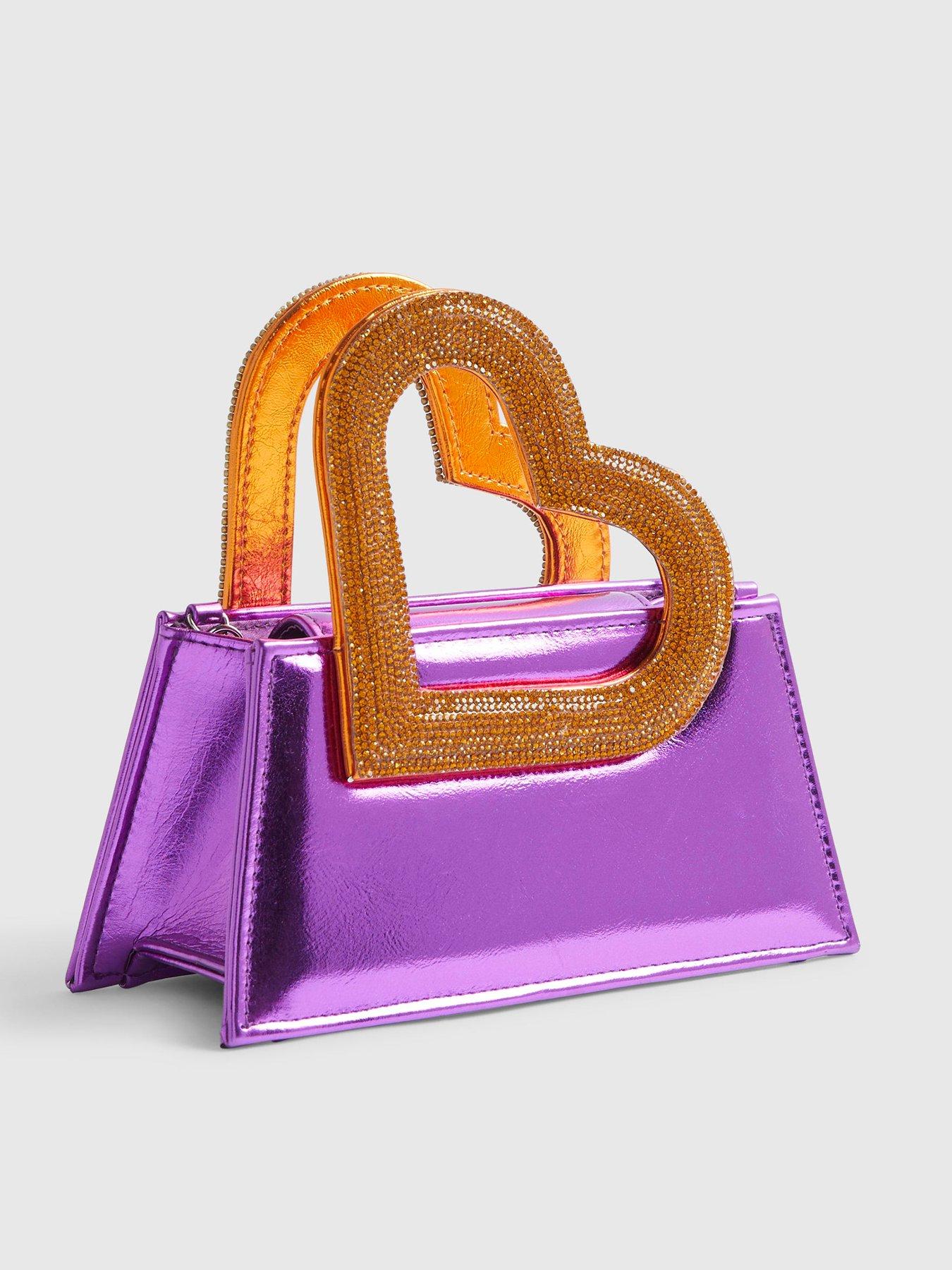 Image 4 of 4 of River Island Heart Handle Bag - Purple