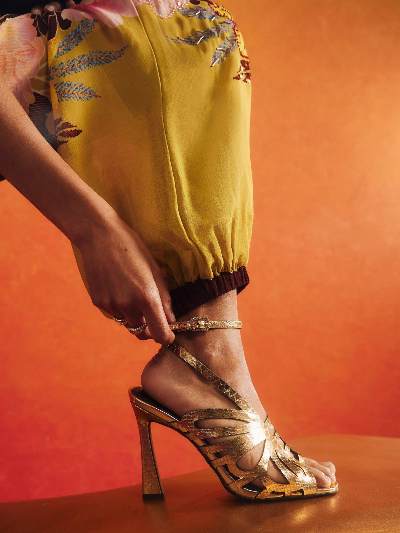 River Island Butterfly Caged Heels - Gold