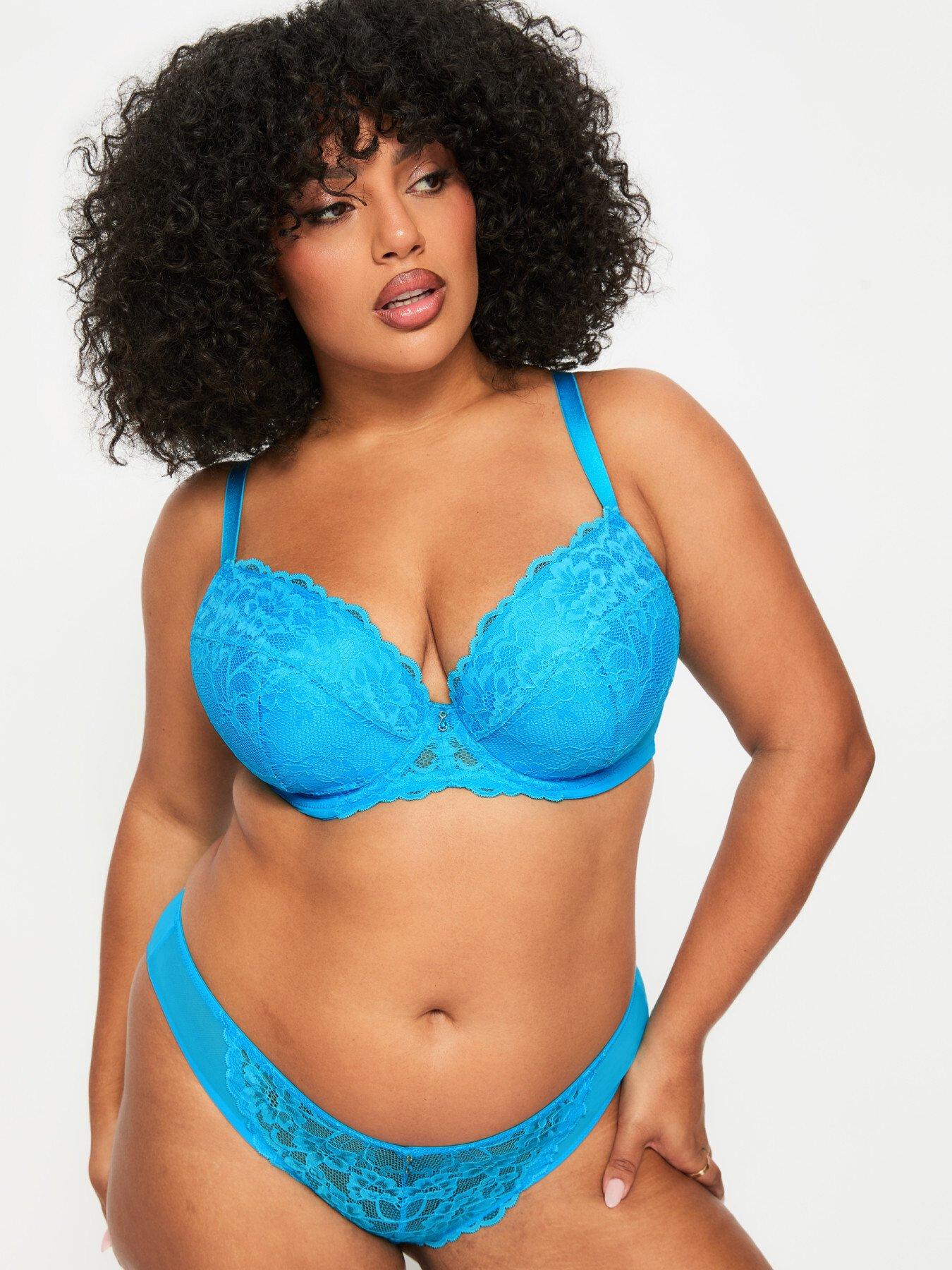 Ann Summers Sexy Lace Padded Plunge Bra, Bright Blue, Size 30F, Women
