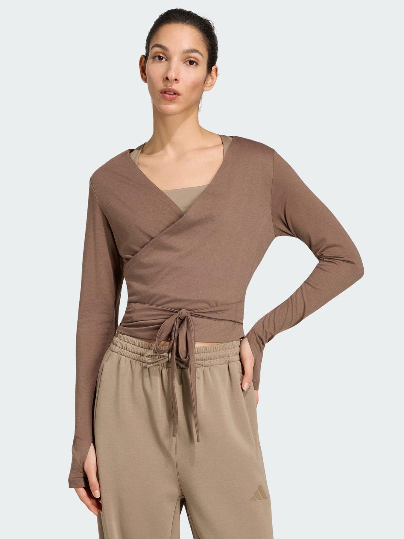 adidas 3-Stripes Studio Soft Ballet Wrap Top