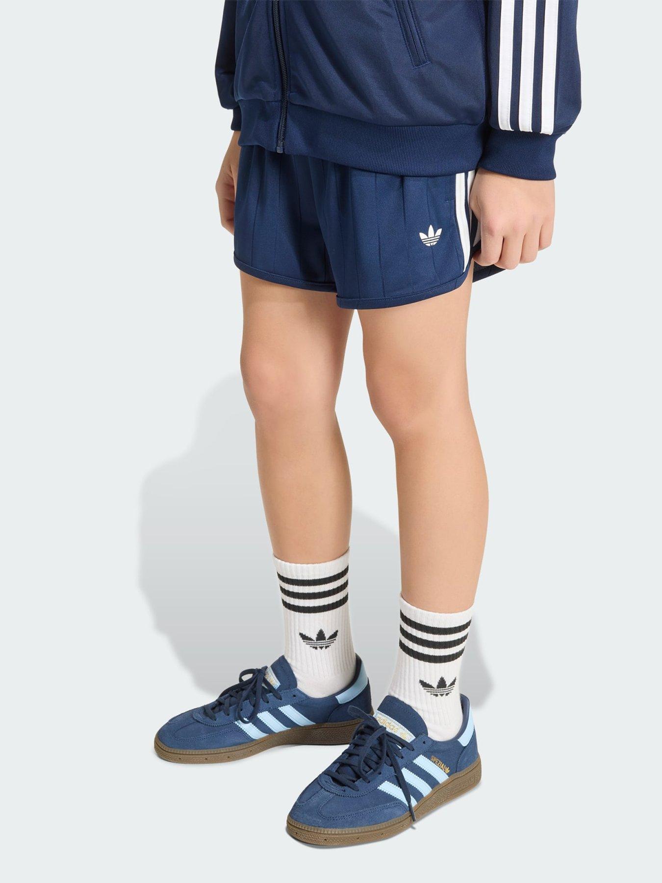 adidas Originals Pinstripe Sprinter Shorts, Black, Size 9-10 Years