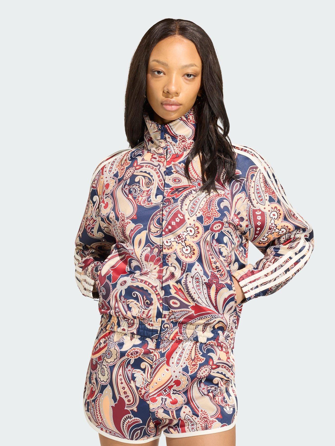 adidas Originals Adidas Liberty London Firebird Satin Track Top, Brown/Multi, Size Xs, Women