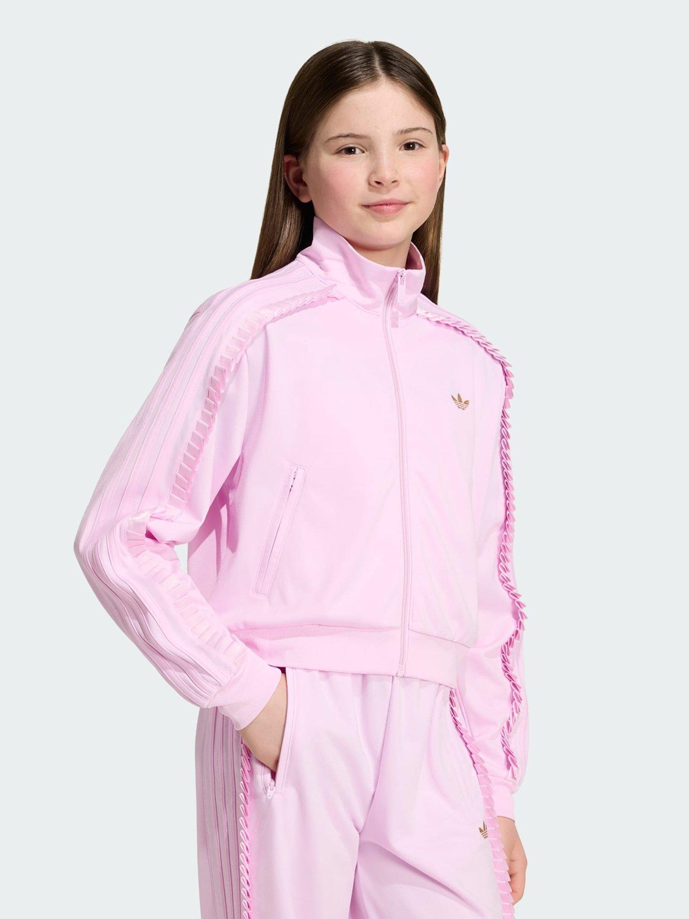 adidas Originals Firebird Loose Short Tracktop, Pink, Size 11-12 Years