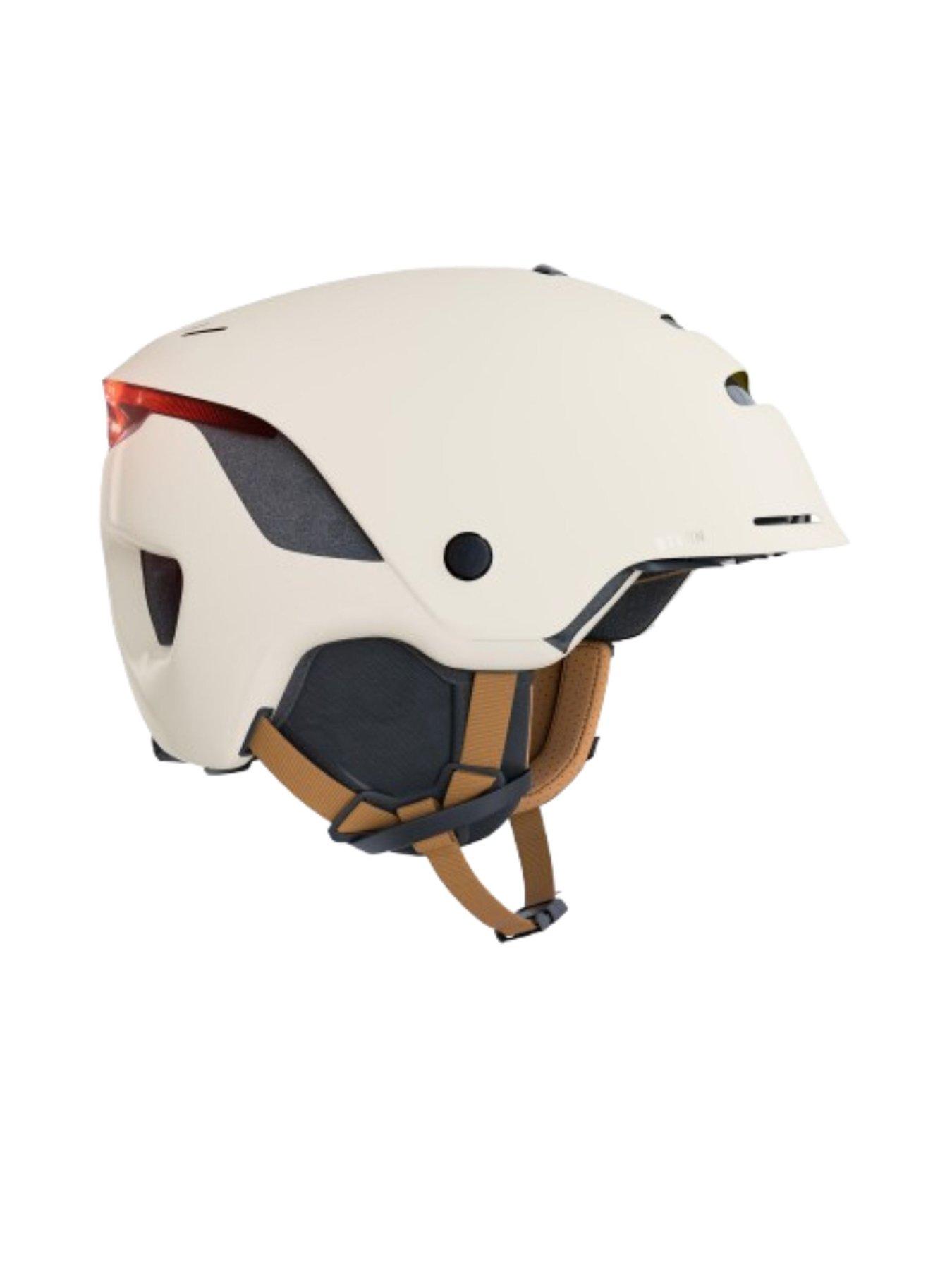 Image 2 of 6 of Decathlon City Cycling Helmet with Visor and Rear Light 900 - Beige