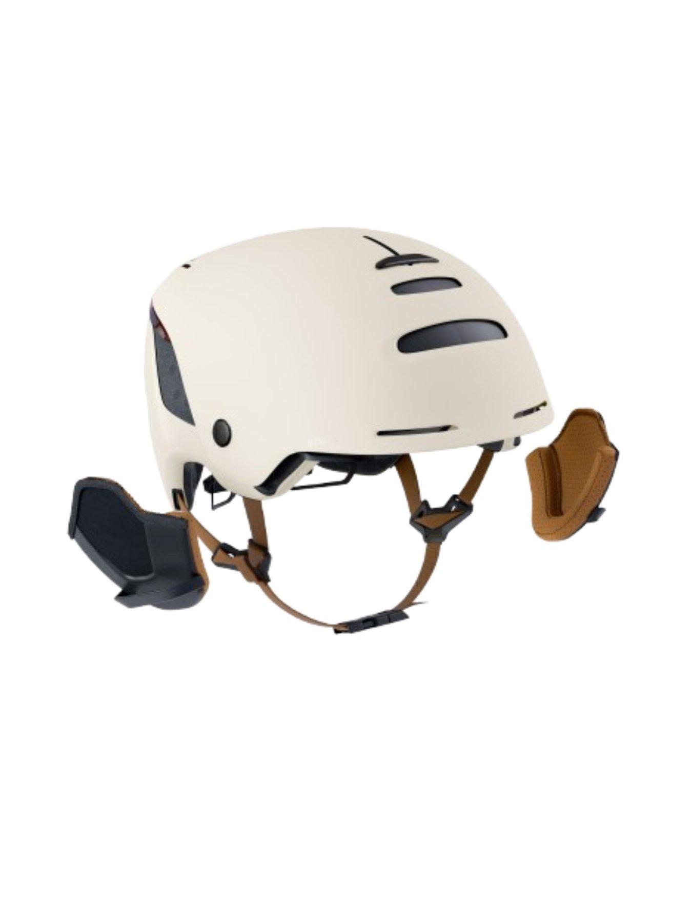 Image 4 of 6 of Decathlon City Cycling Helmet with Visor and Rear Light 900 - Beige