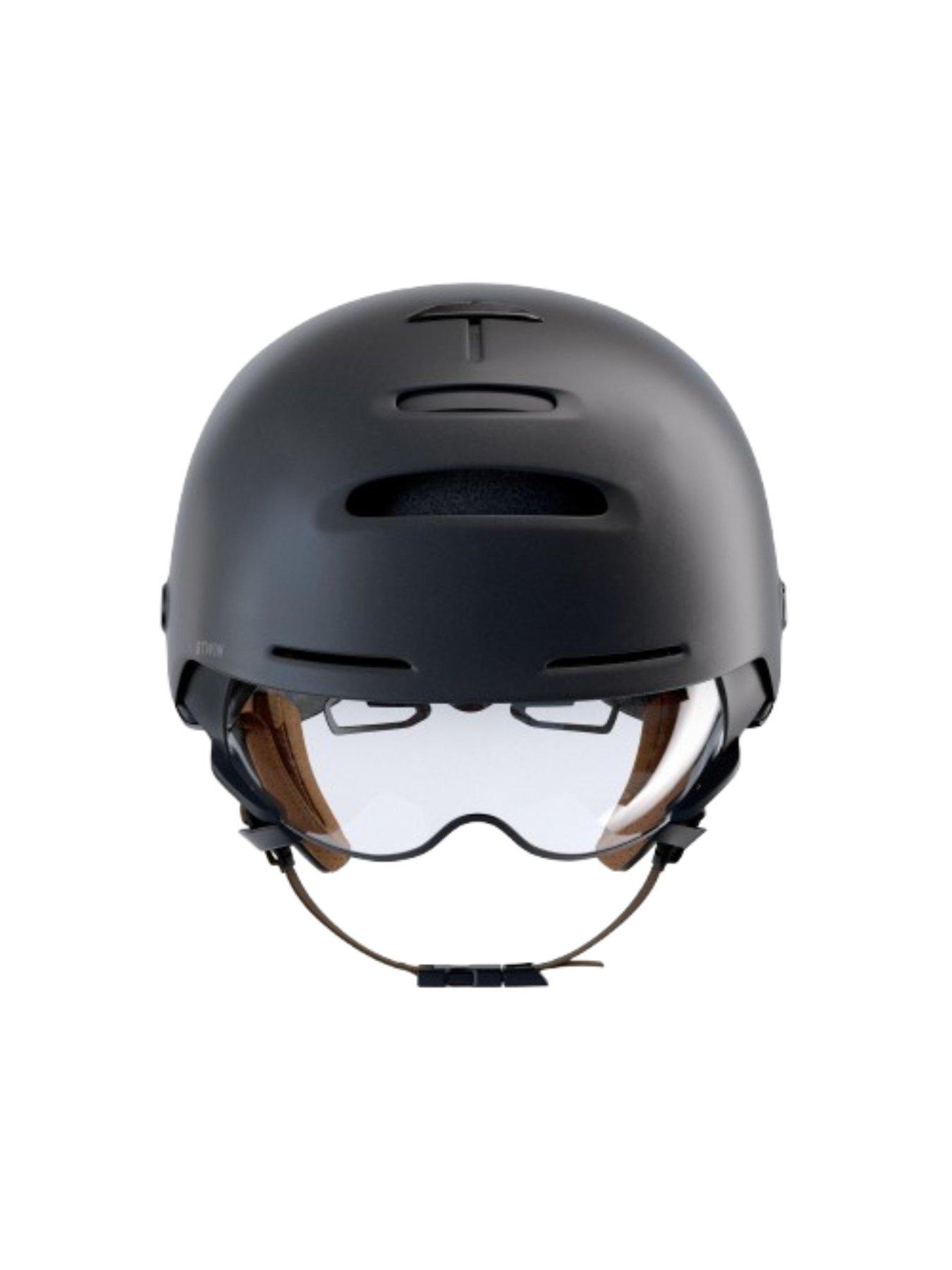 Image 2 of 6 of Decathlon City Cycling Helmet with Visor and Rear Light 900 - Black